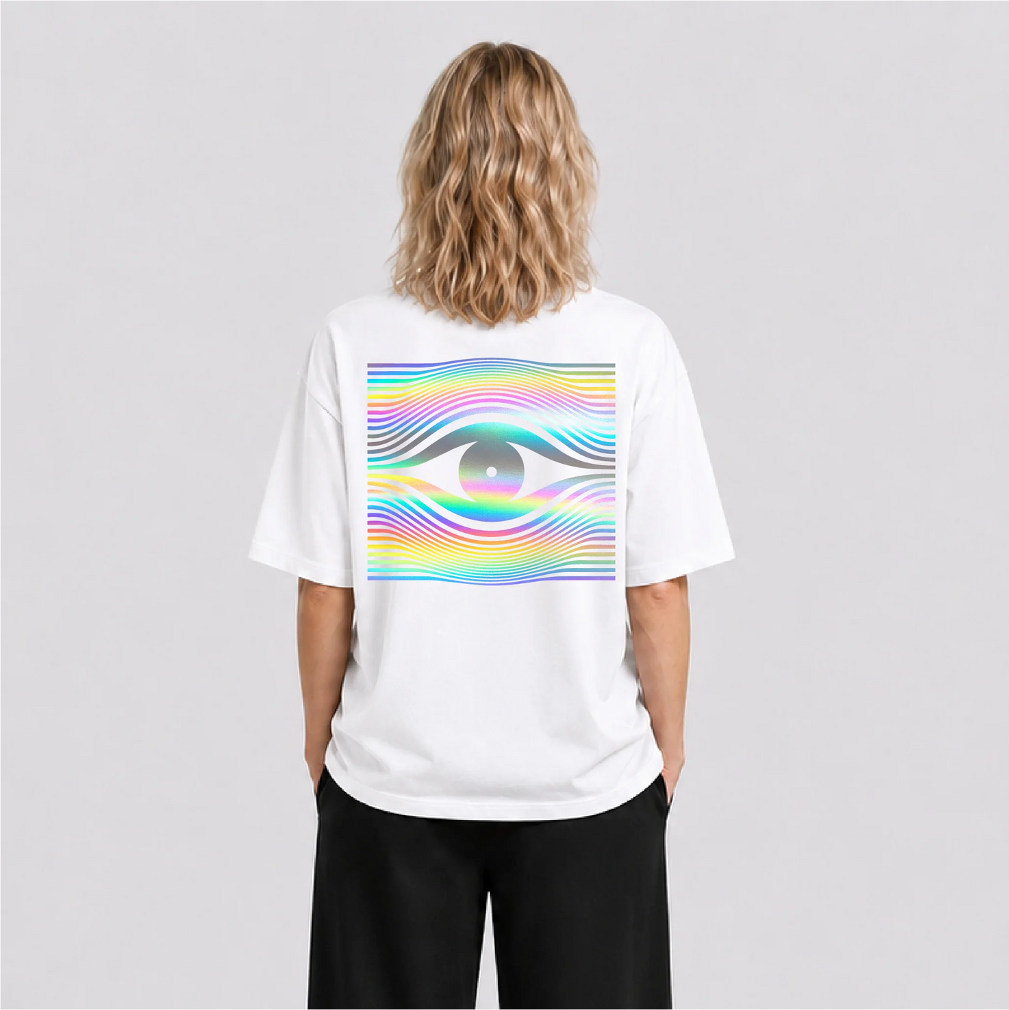 Drop Eye Reflektörlü Oversize Unisex Tişört