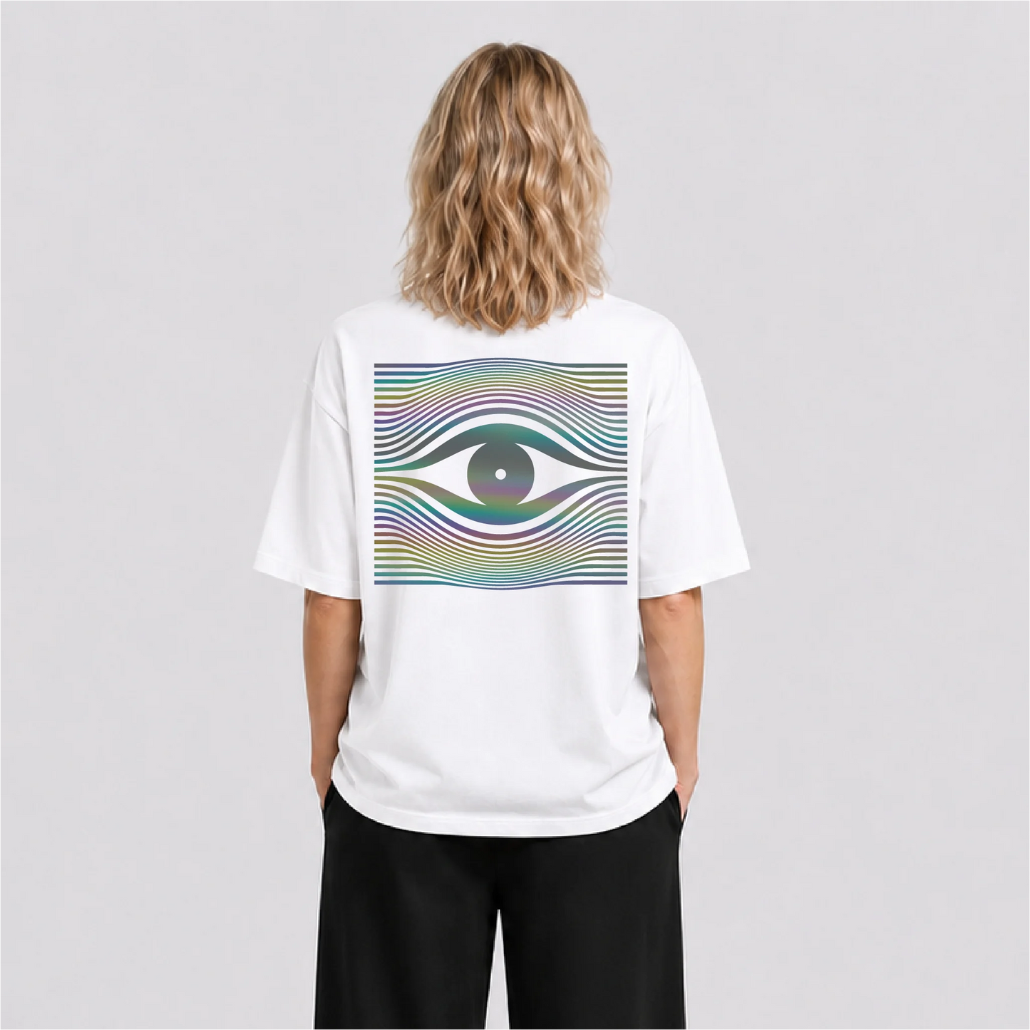 Drop Eye Reflektörlü Oversize Unisex Tişört