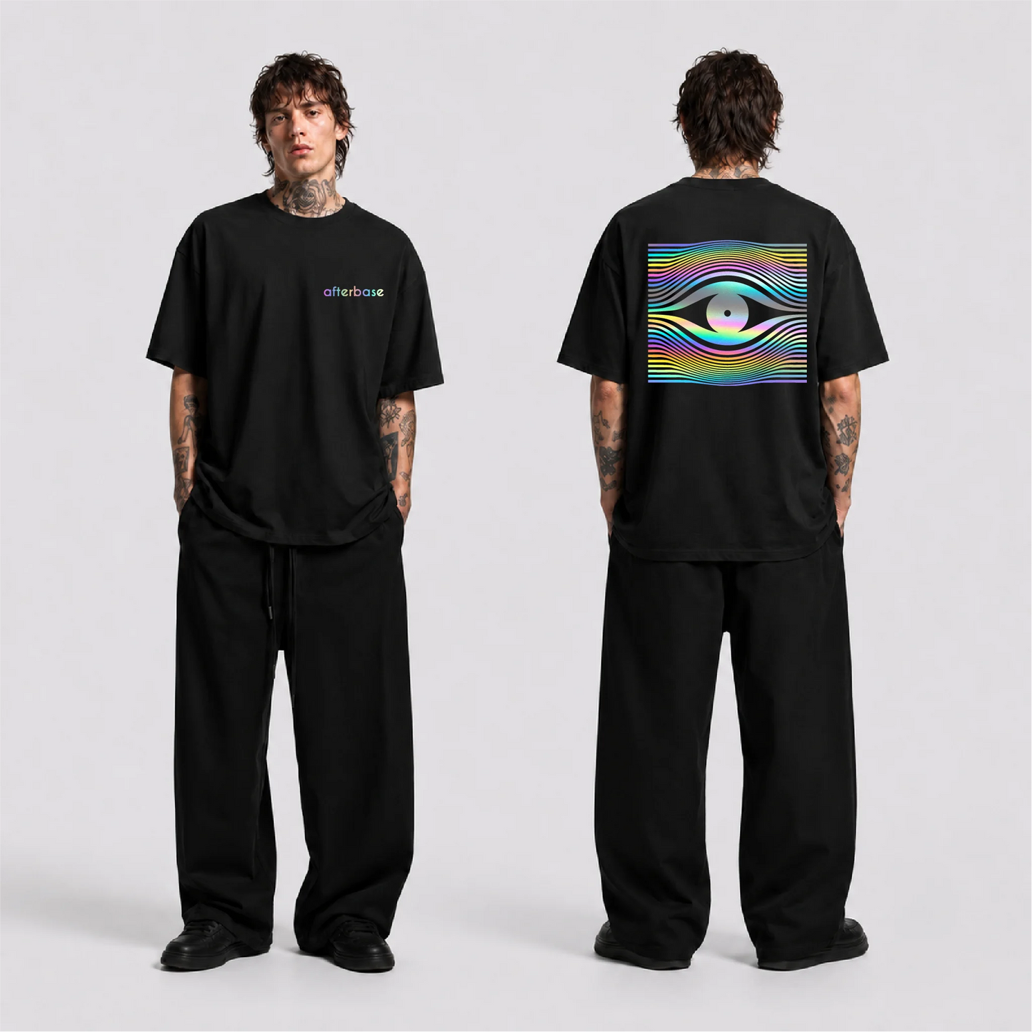 Drop Eye Reflektörlü Oversize Unisex Tişört