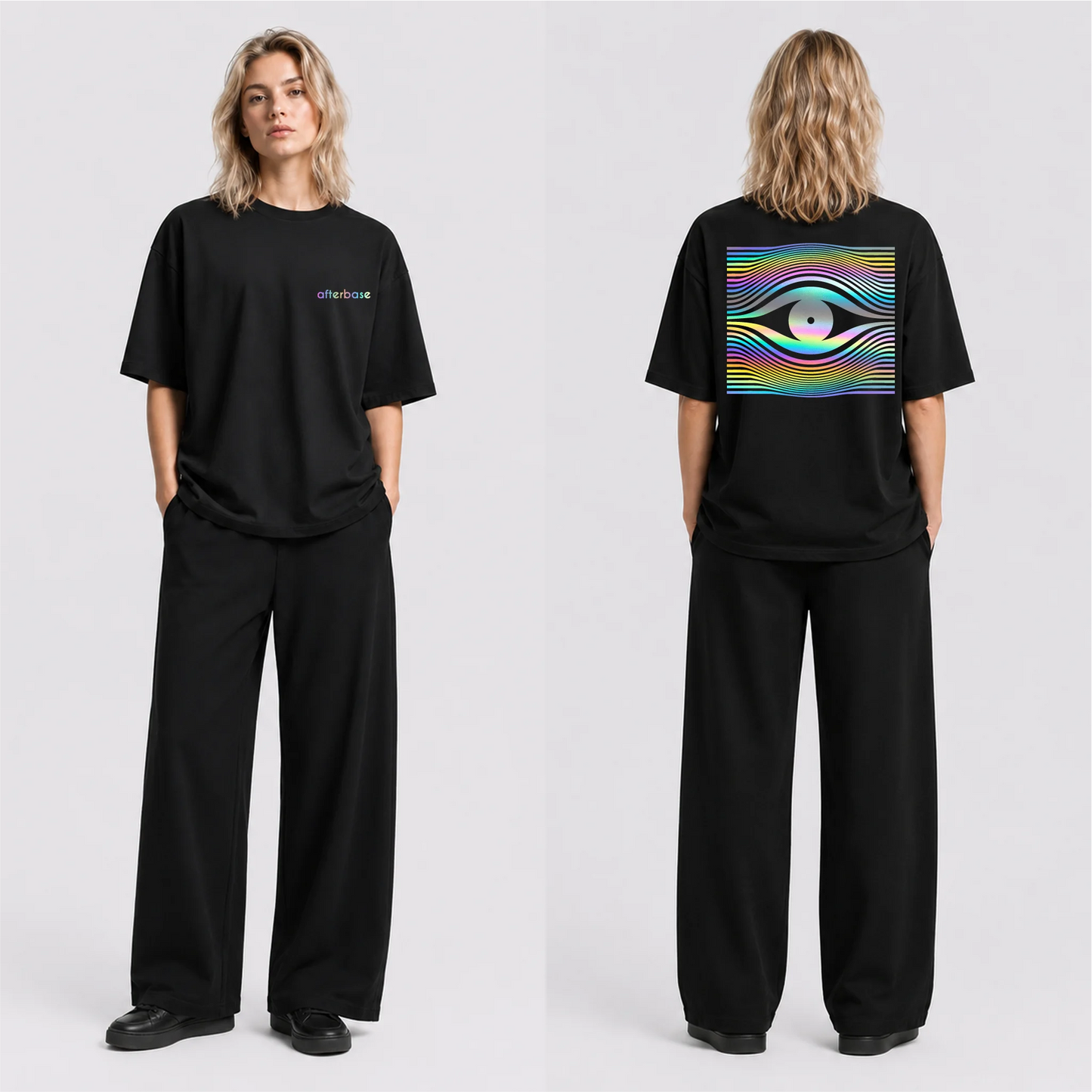 Drop Eye Reflektörlü Oversize Unisex Tişört