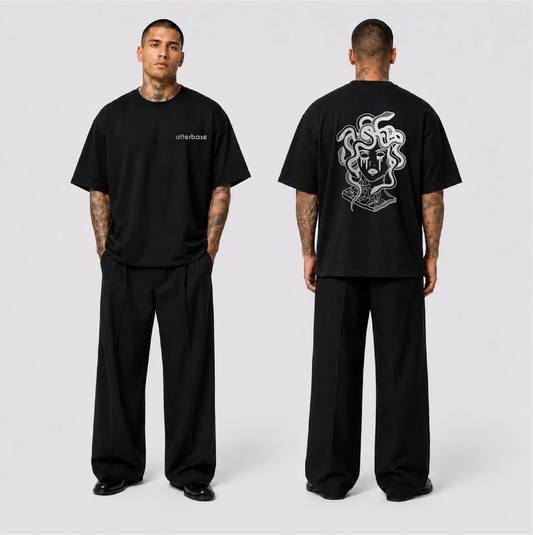 Medusa Reflektörlü Oversize Unisex Tişört