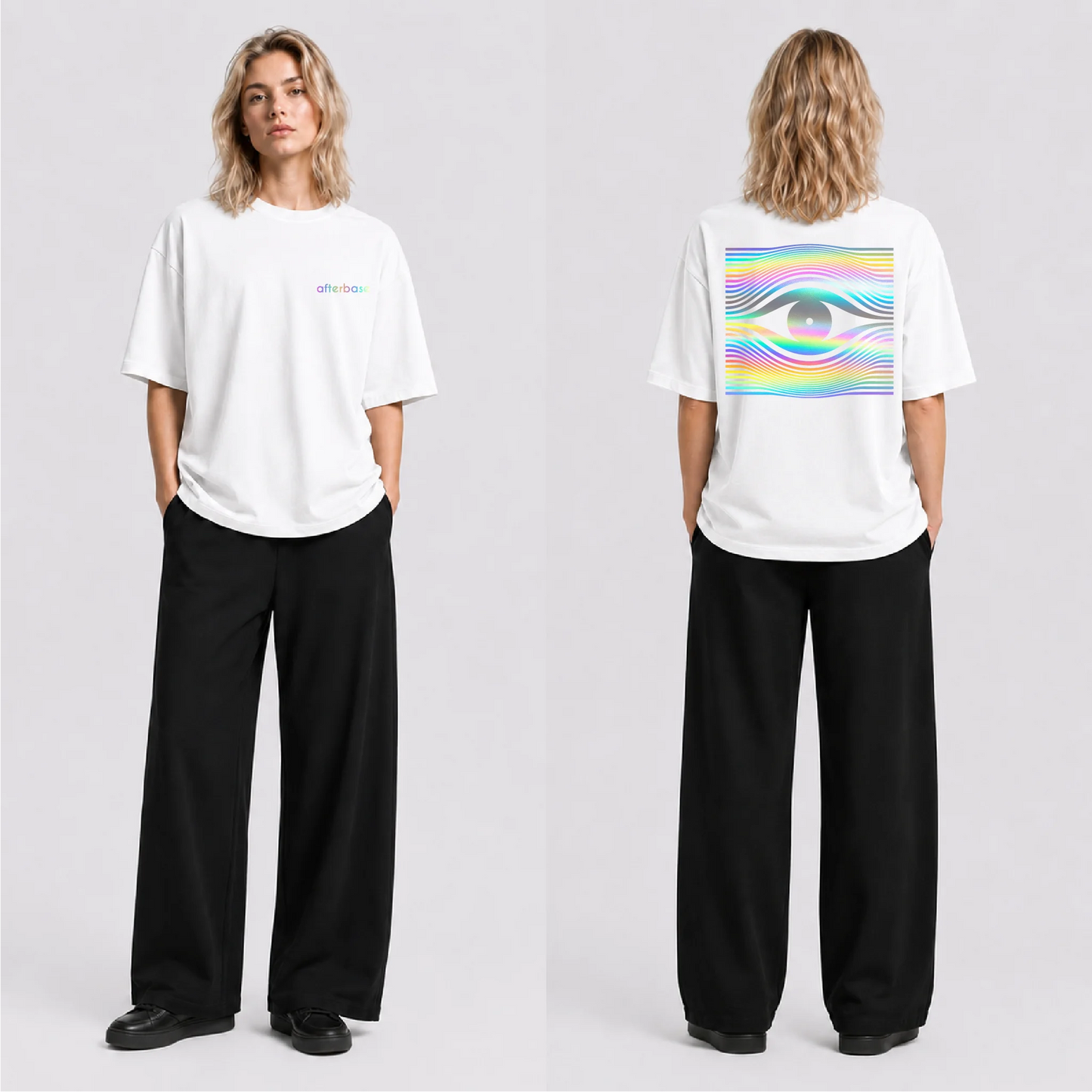 Drop Eye Reflektörlü Oversize Unisex Tişört