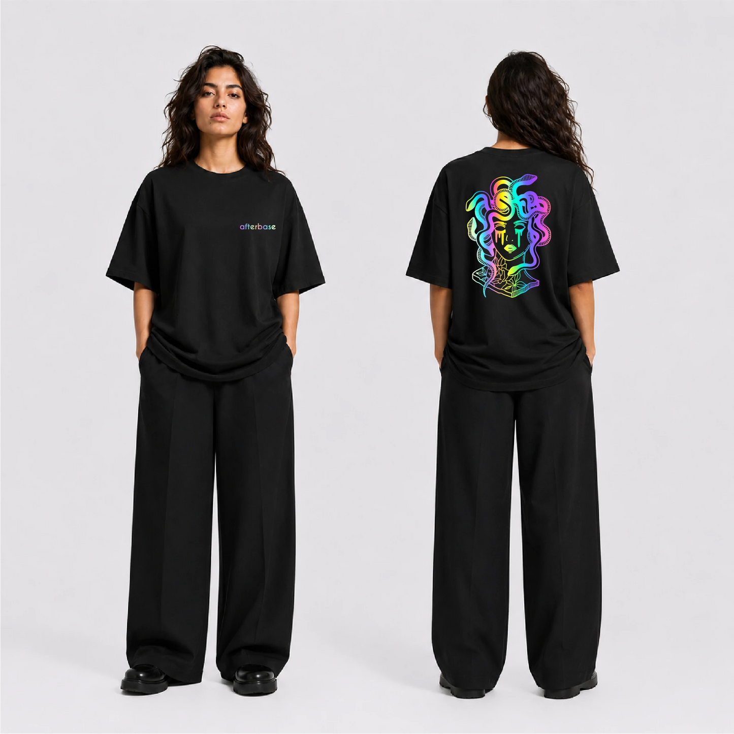 Medusa Reflektörlü Oversize Unisex Tişört