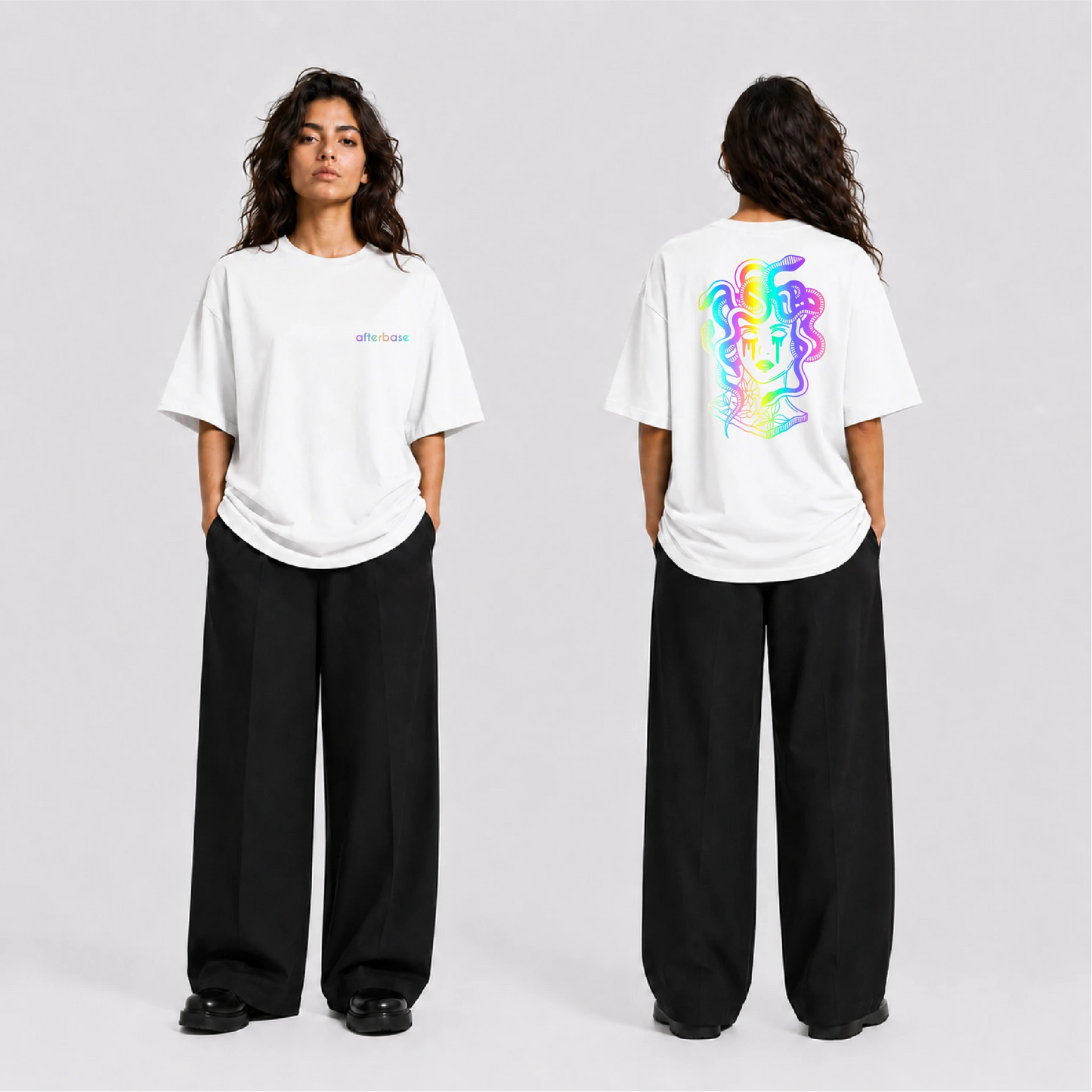 Medusa Reflektörlü Oversize Unisex Tişört