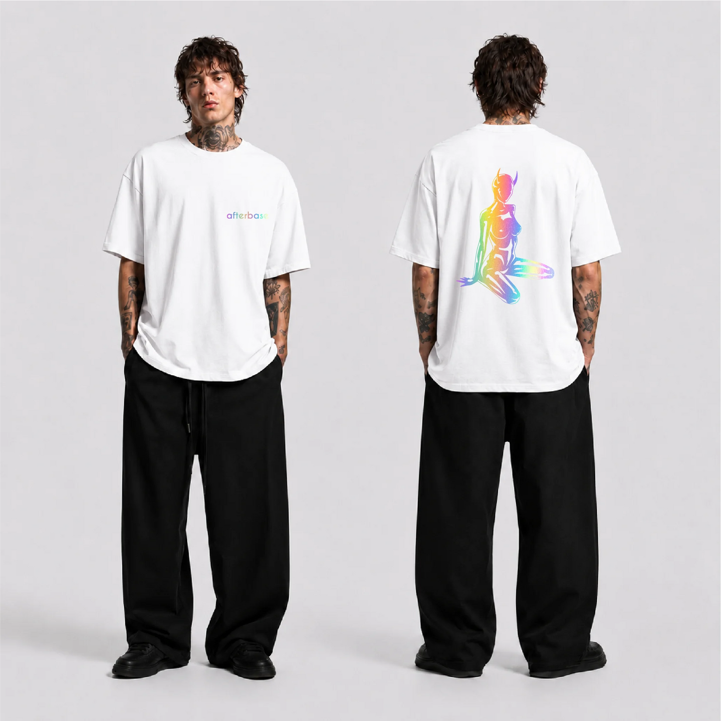 Devil Girl Reflektörlü Oversize Unisex Tişört