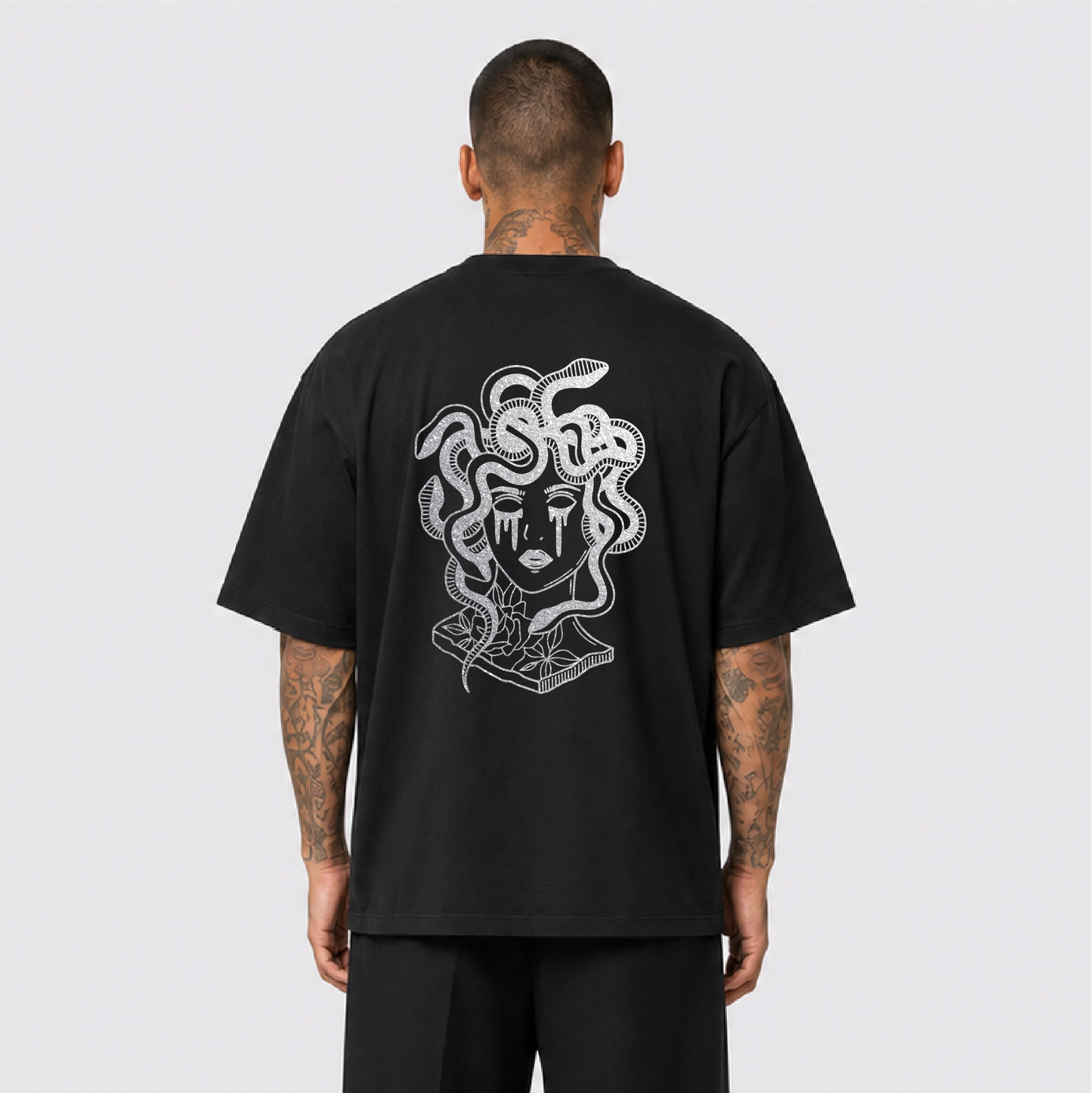 Medusa Reflektörlü Oversize Unisex Tişört