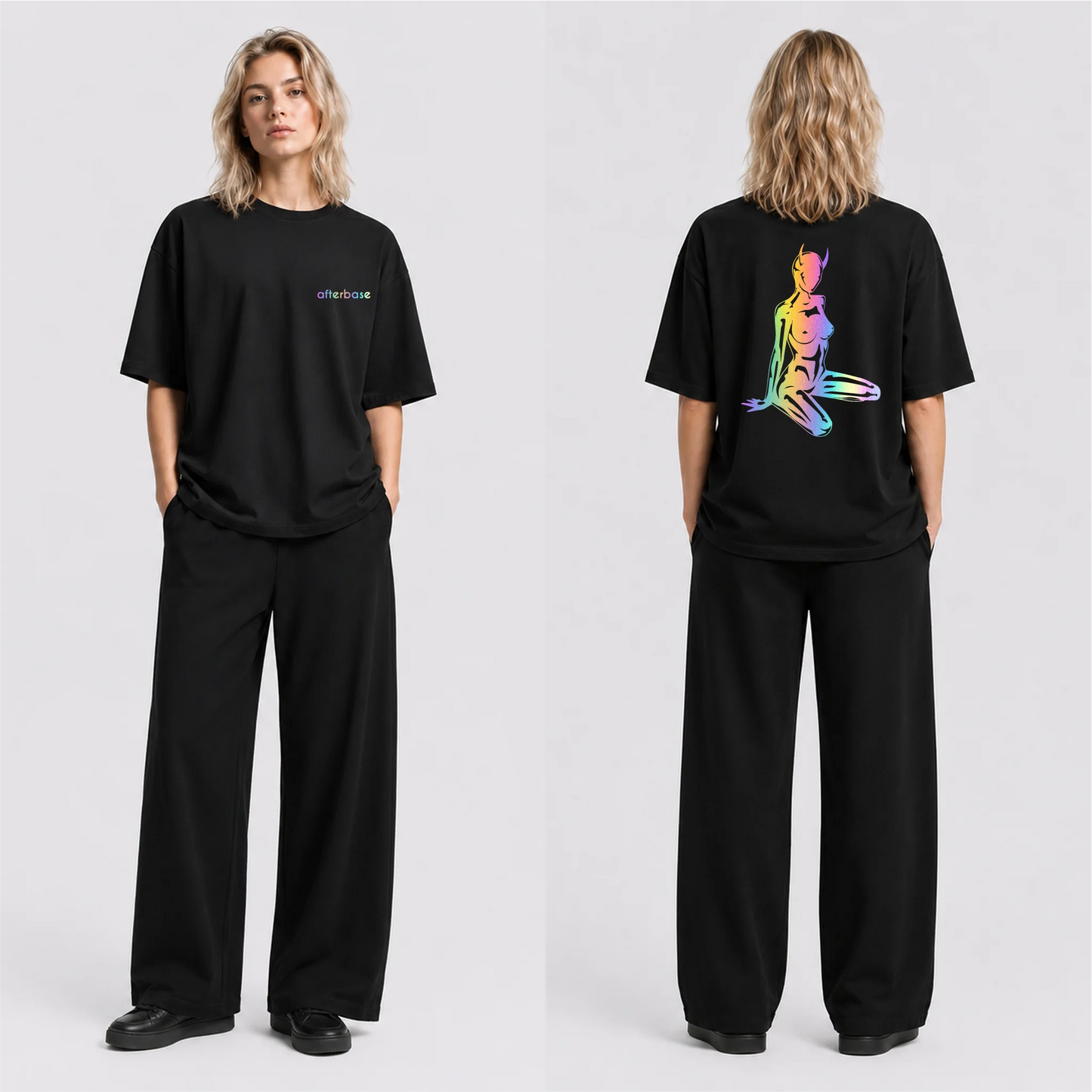 Devil Girl Reflektörlü Oversize Unisex Tişört