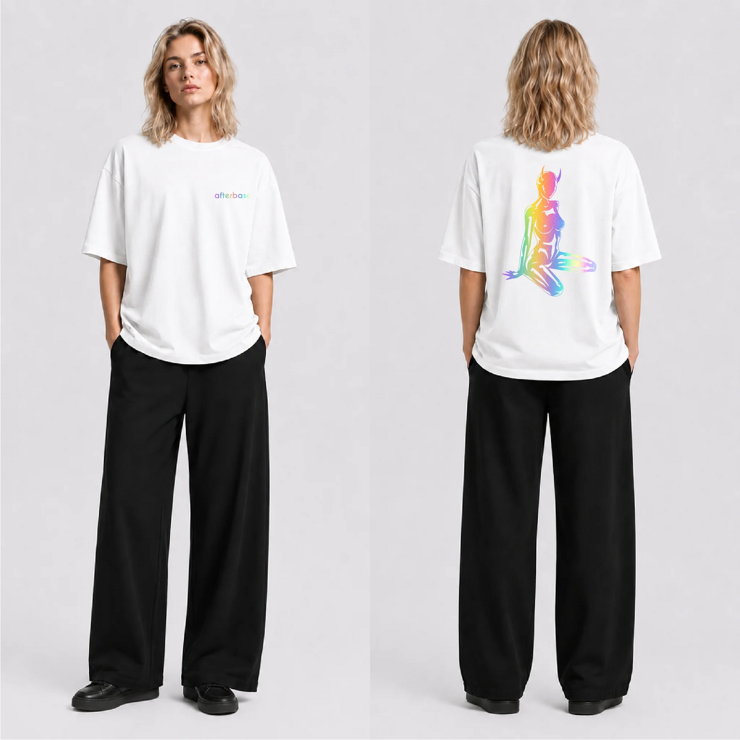 Devil Girl Reflektörlü Oversize Unisex Tişört