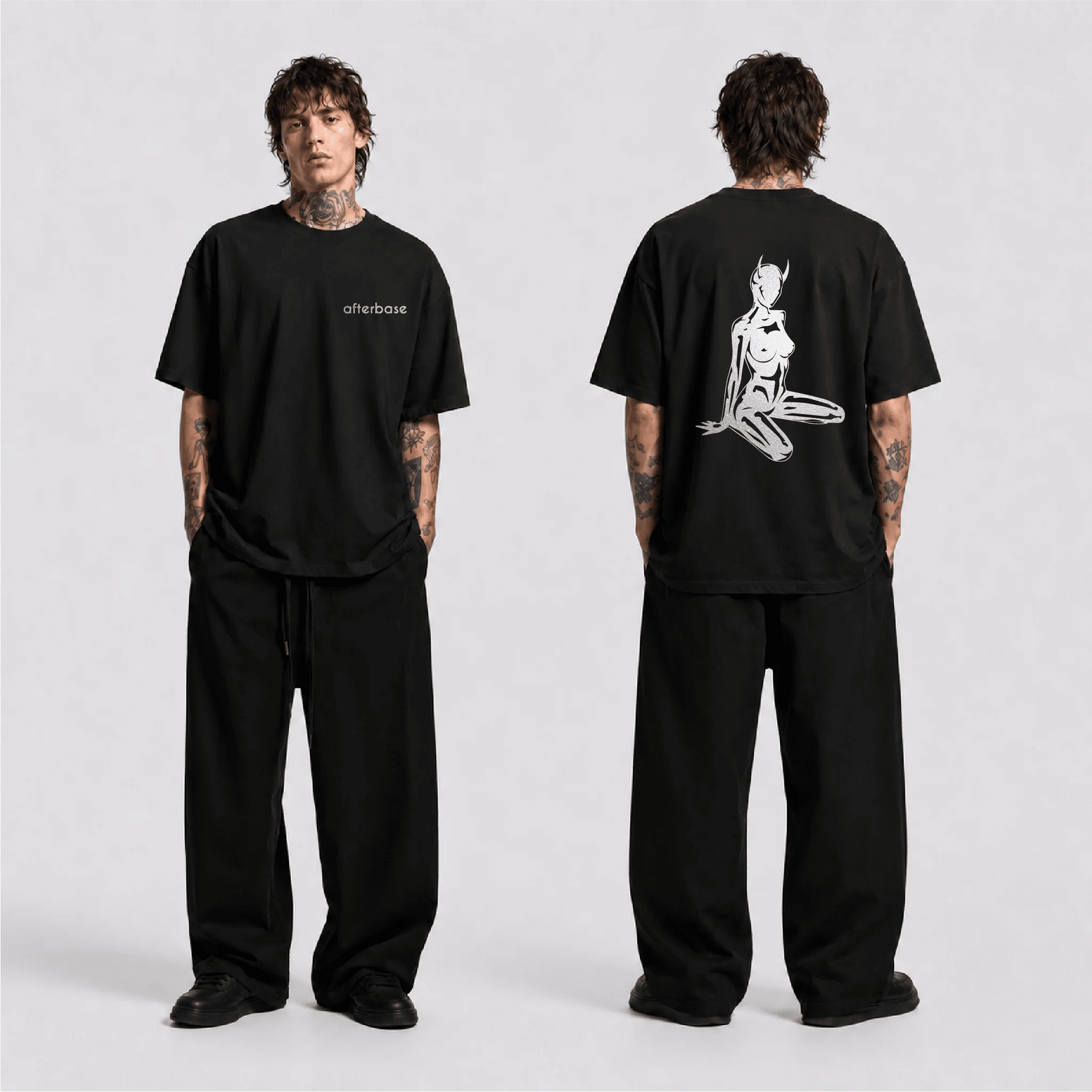 Devil Girl Reflektörlü Oversize Unisex Tişört