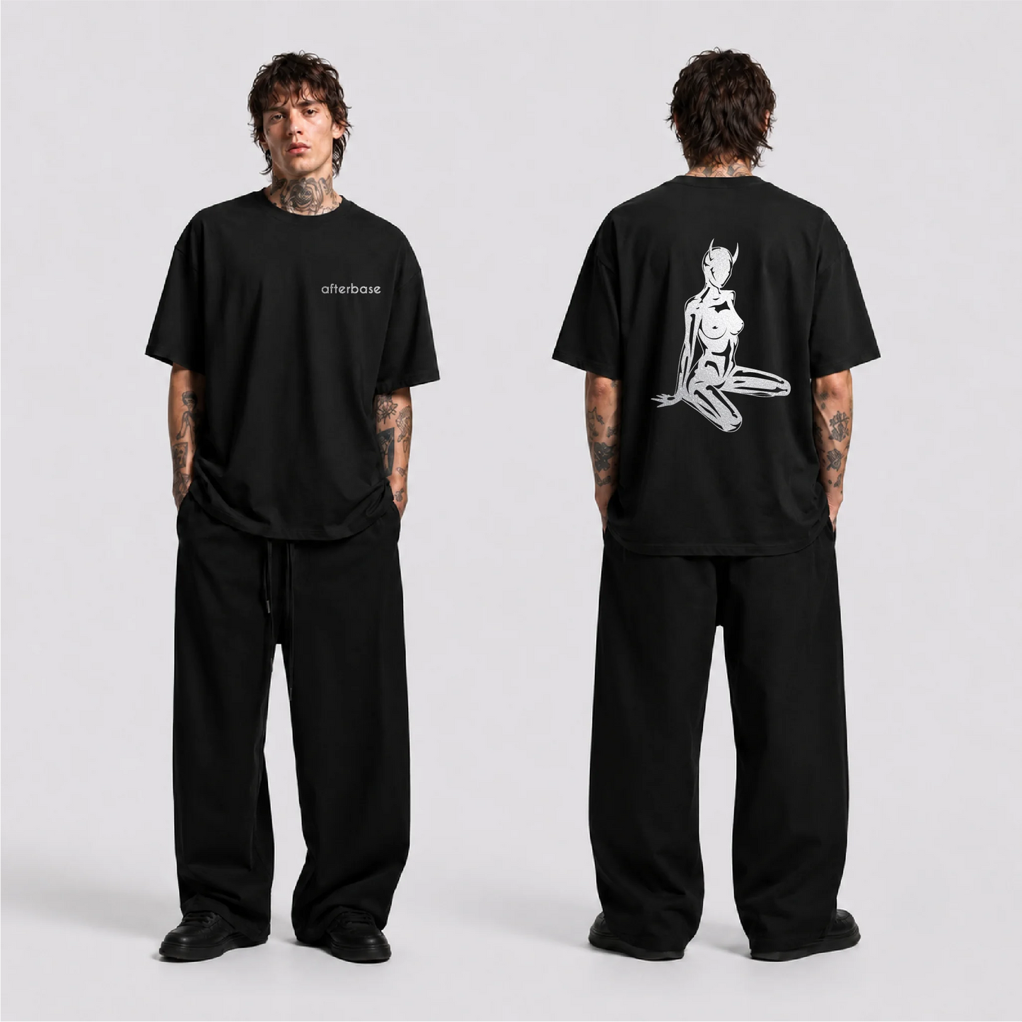 Devil Girl Reflektörlü Oversize Unisex Tişört