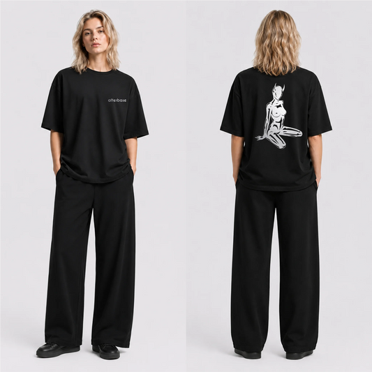 Devil Girl Reflektörlü Oversize Unisex Tişört