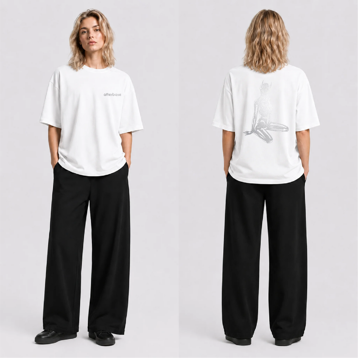 Devil Girl Reflektörlü Oversize Unisex Tişört