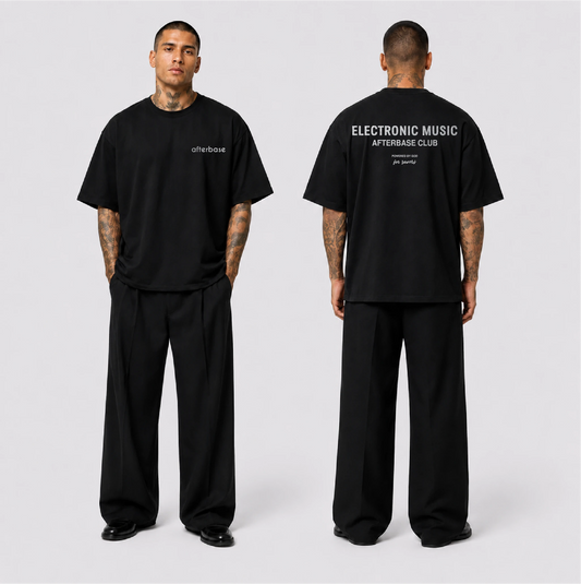 Electronic Music Reflektörlü Oversize Unisex Tişört
