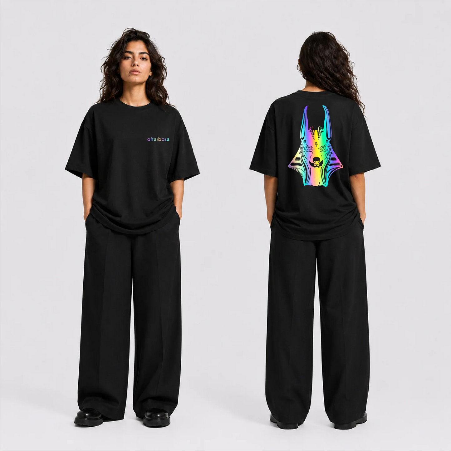Anubis Reflektörlü Oversize Unisex Tişört