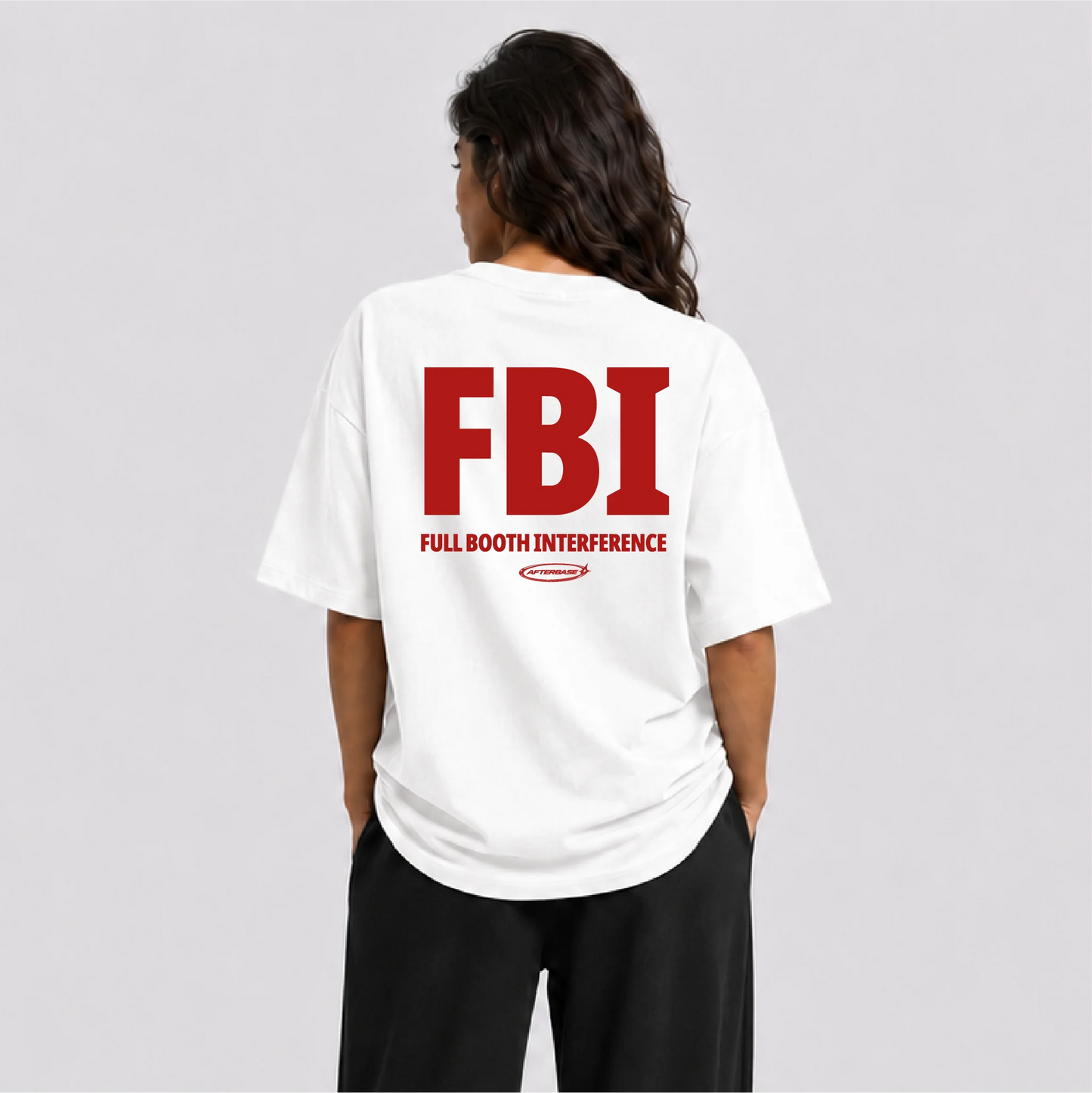 Afterbase FBI – Full Booth Interference oversize tişört - kadın model
