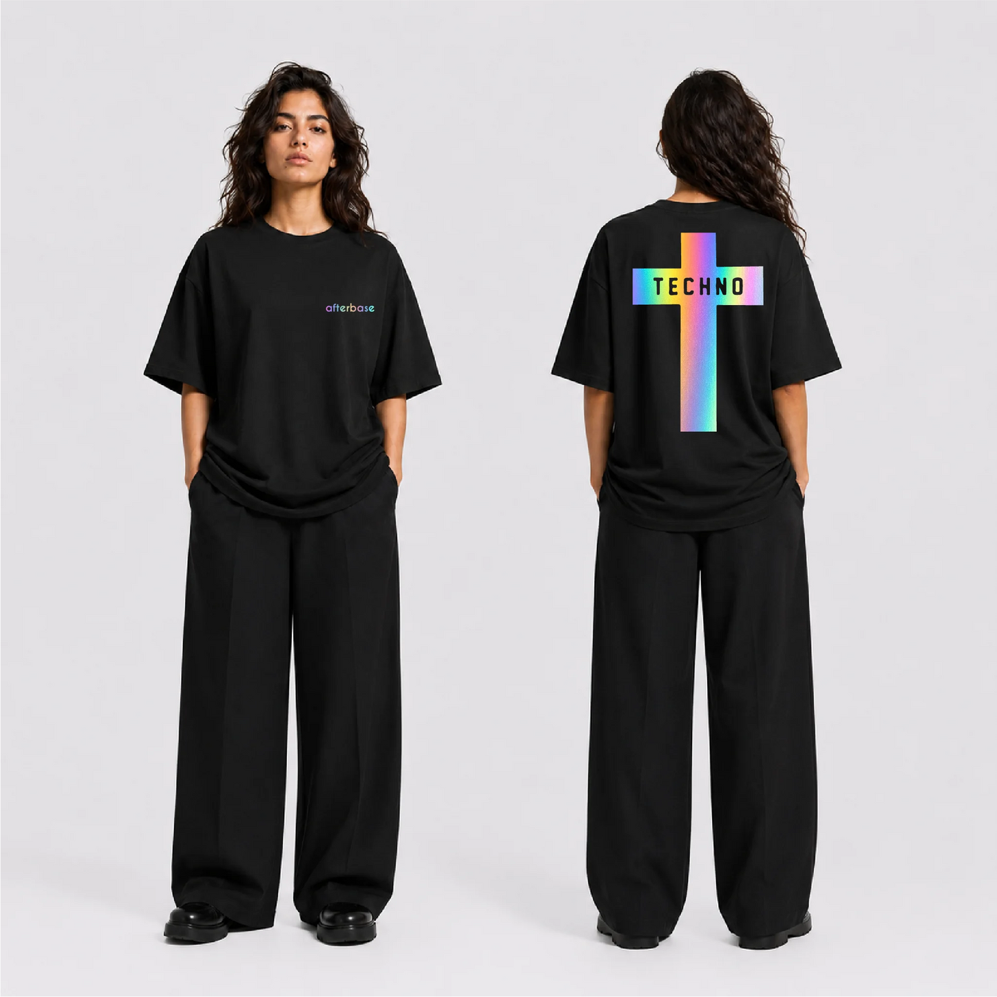 Technocross Reflektörlü Oversize Unisex Tişört