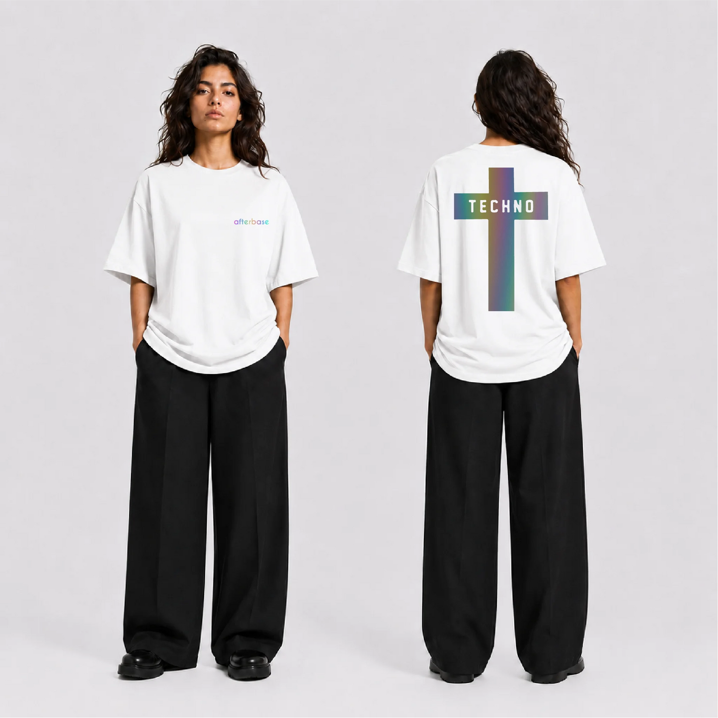 Technocross Reflektörlü Oversize Unisex Tişört
