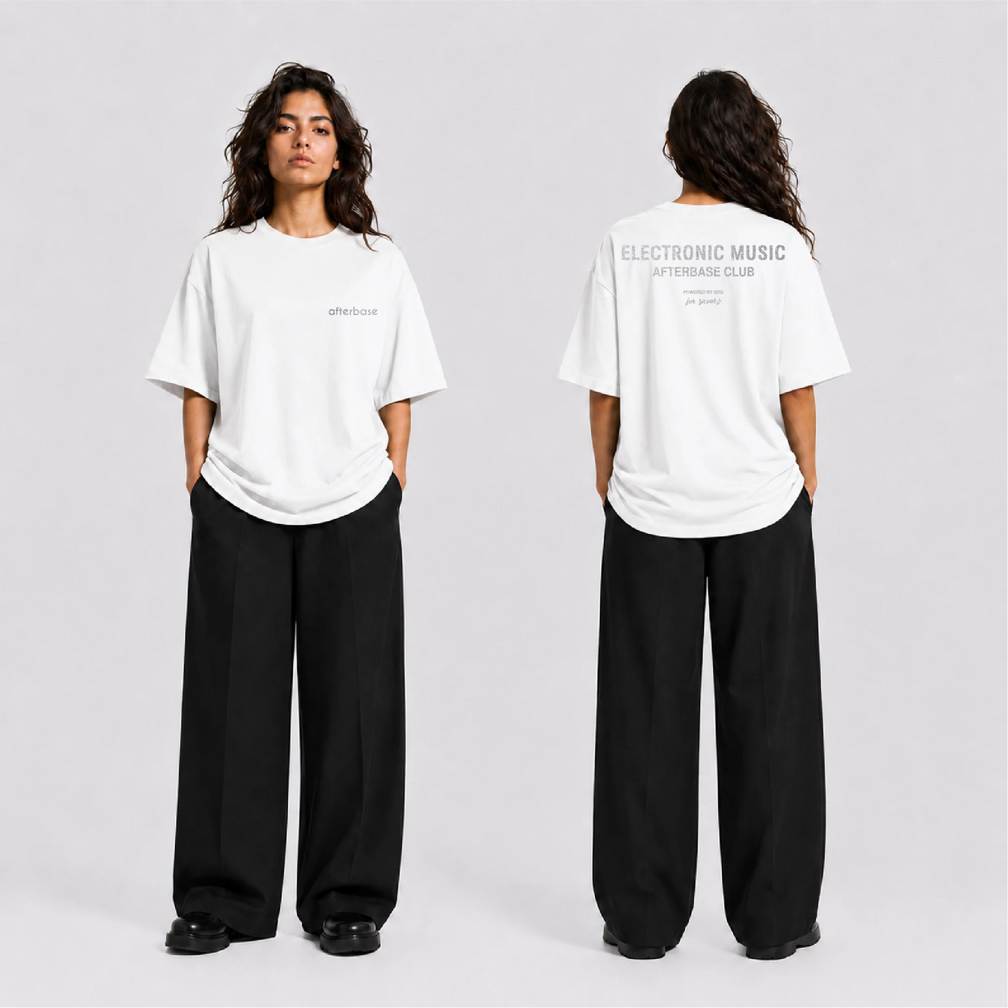 Electronic Music Reflektörlü Oversize Unisex Tişört