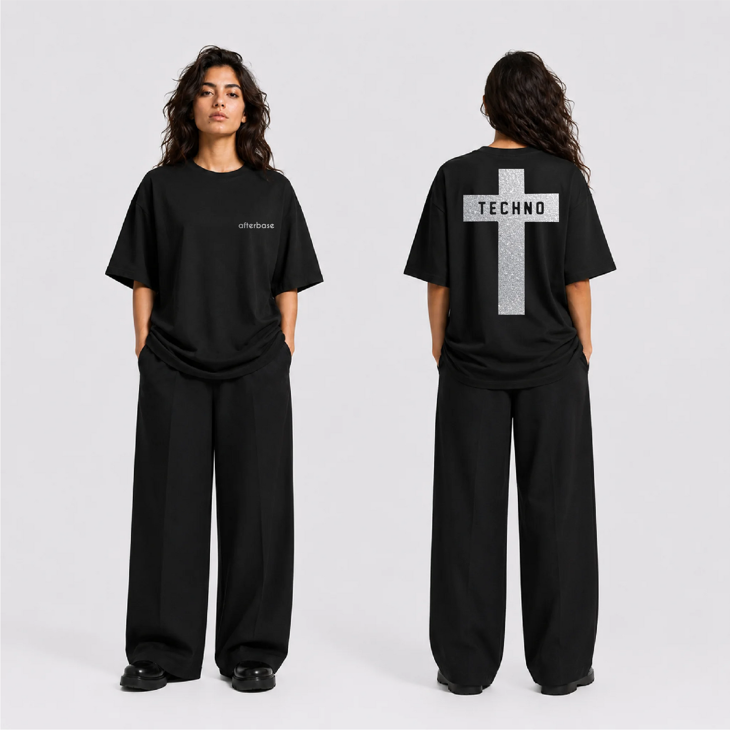 Technocross Reflektörlü Oversize Unisex Tişört