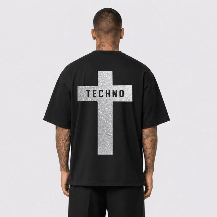 Technocross Reflektörlü Oversize Unisex Tişört - Afterbase