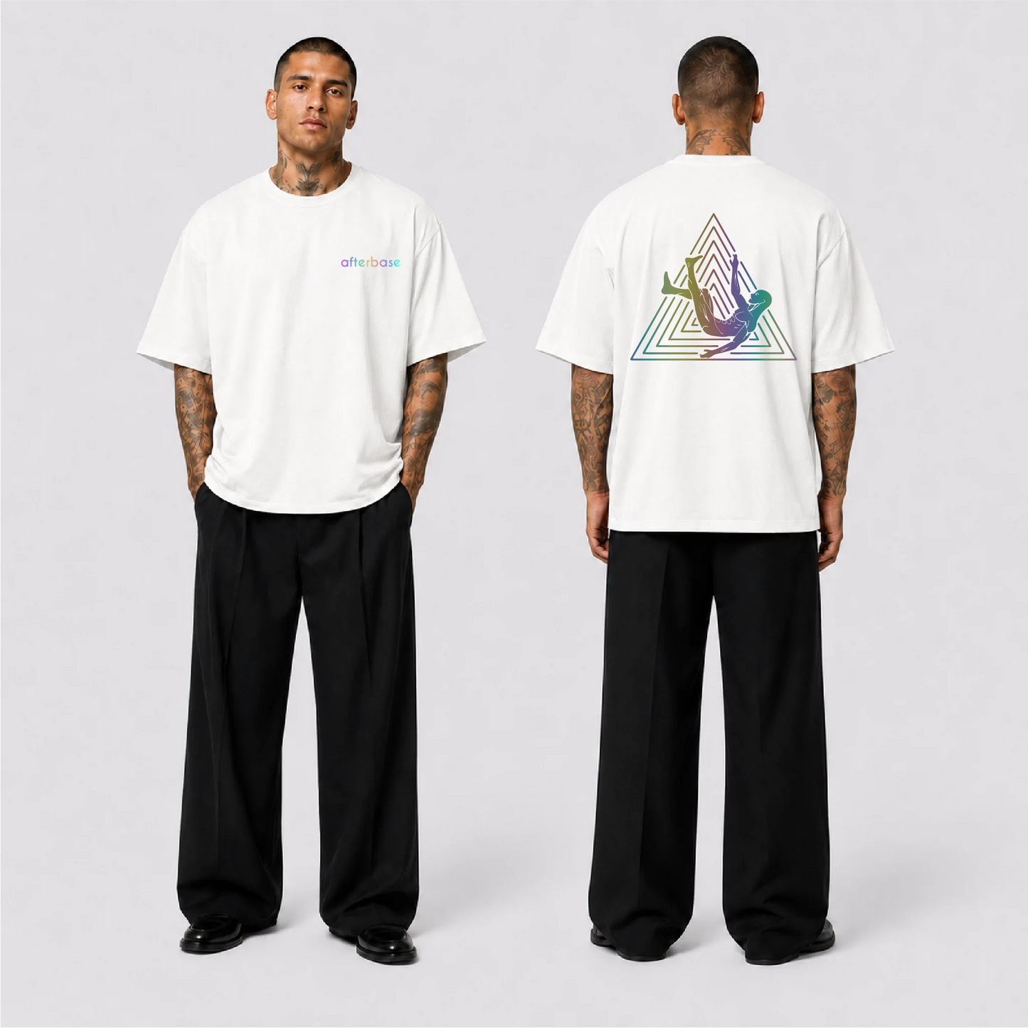 Afterbase Logo Reflektörlü Oversize Unisex Tişört