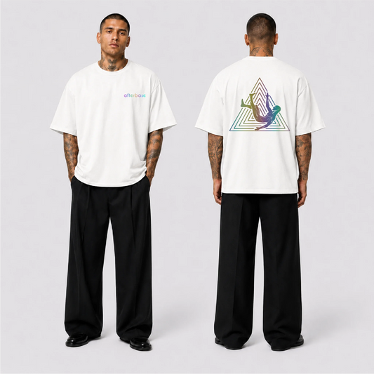 Afterbase Logo Reflektörlü Oversize Unisex Tişört