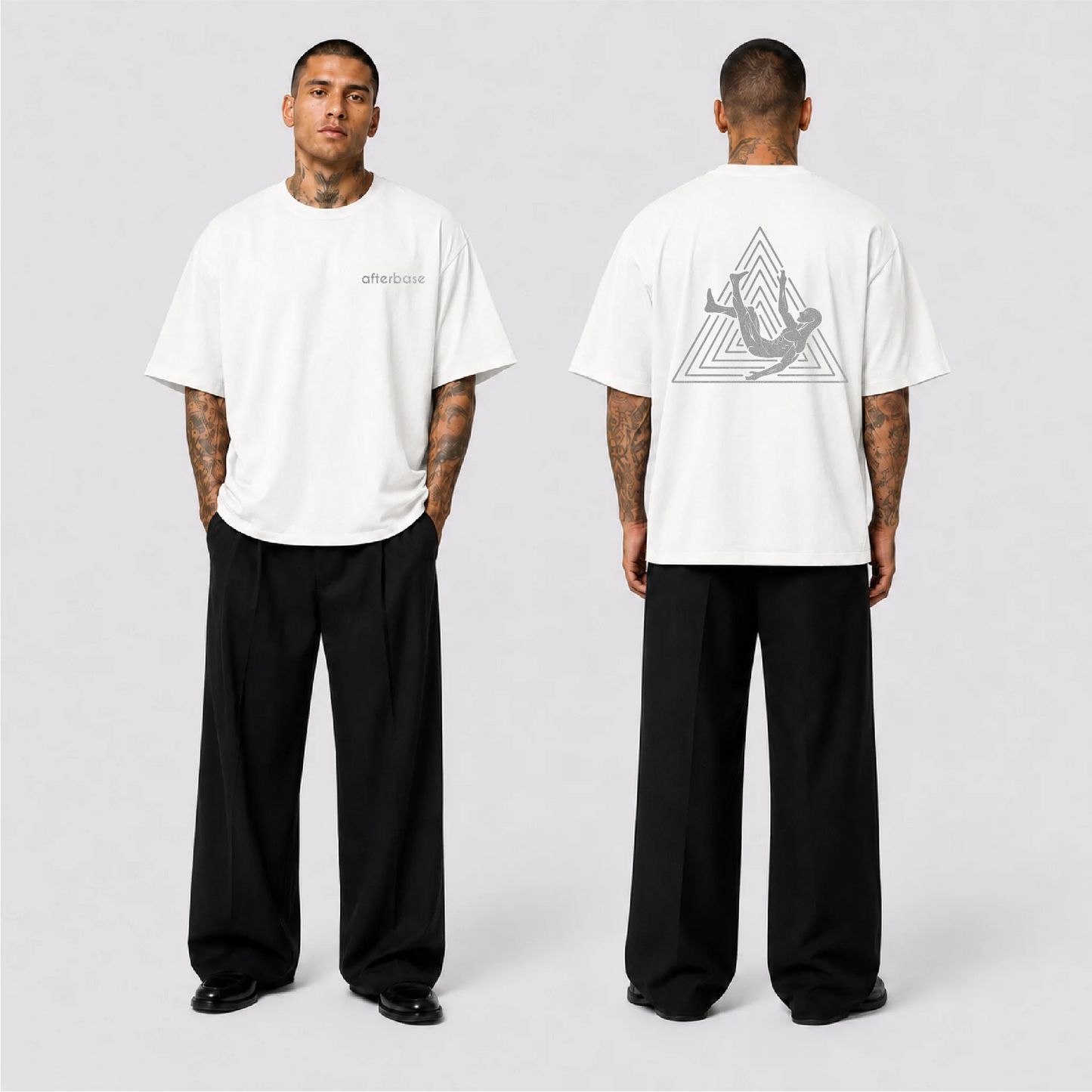 Afterbase Logo Reflektörlü Oversize Unisex Tişört