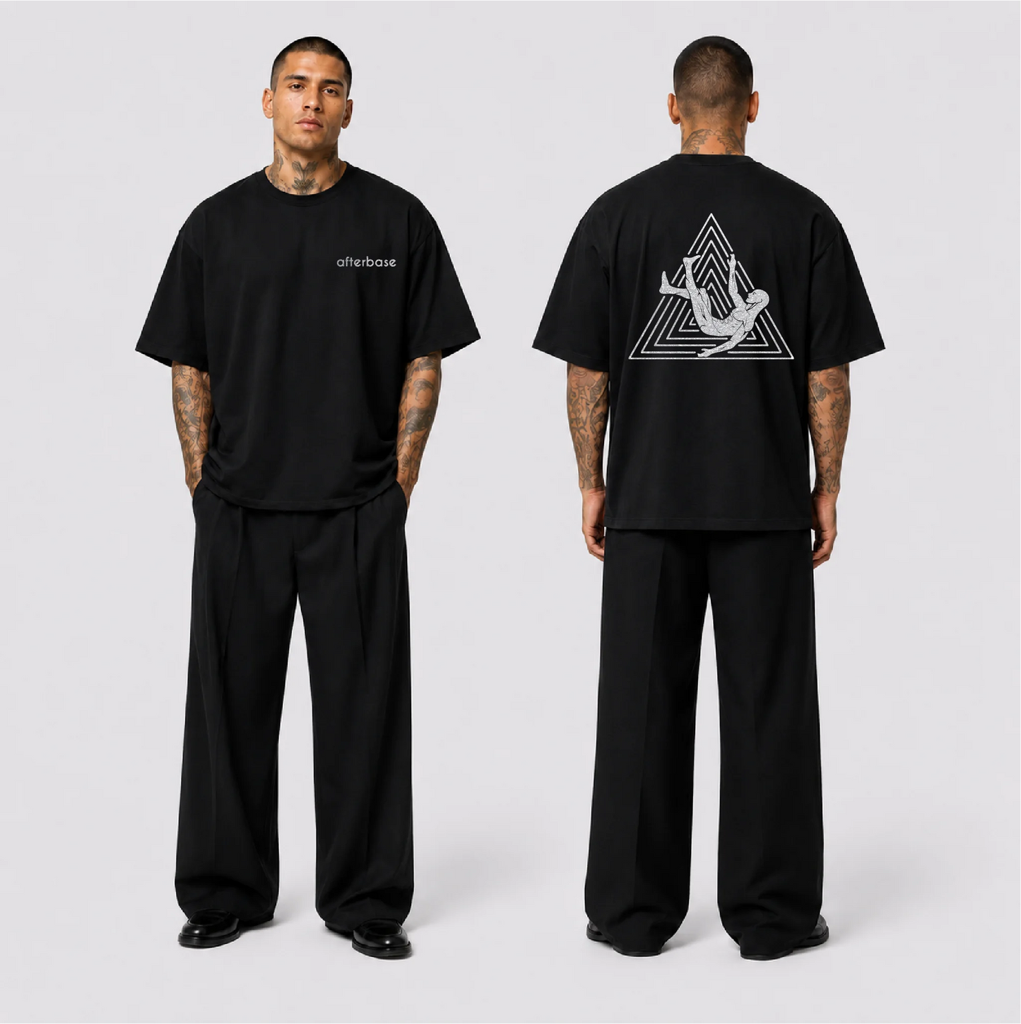 Afterbase Logo Reflektörlü Oversize Unisex Tişört