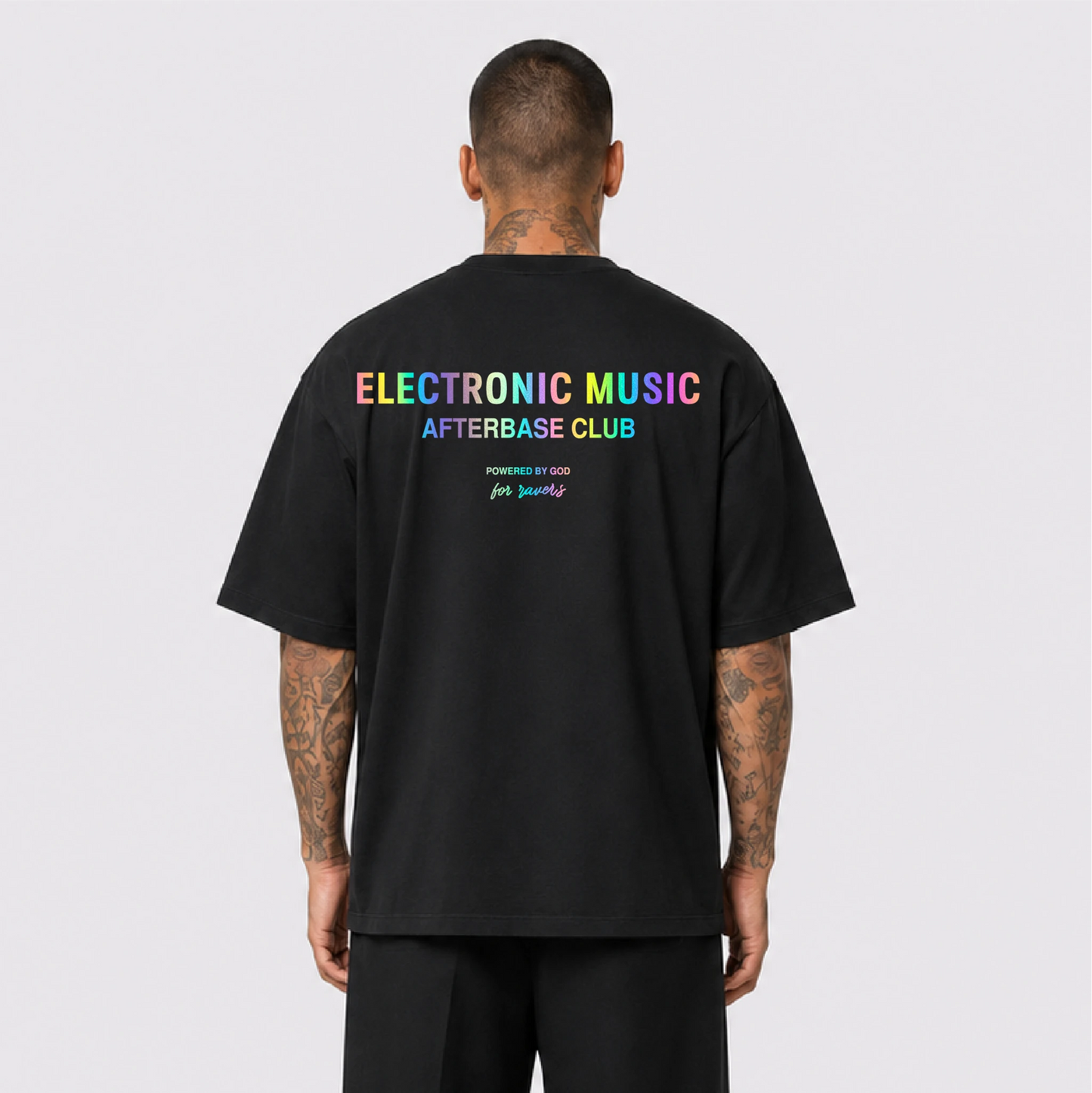 Electronic Music Reflektörlü Oversize Unisex Tişört
