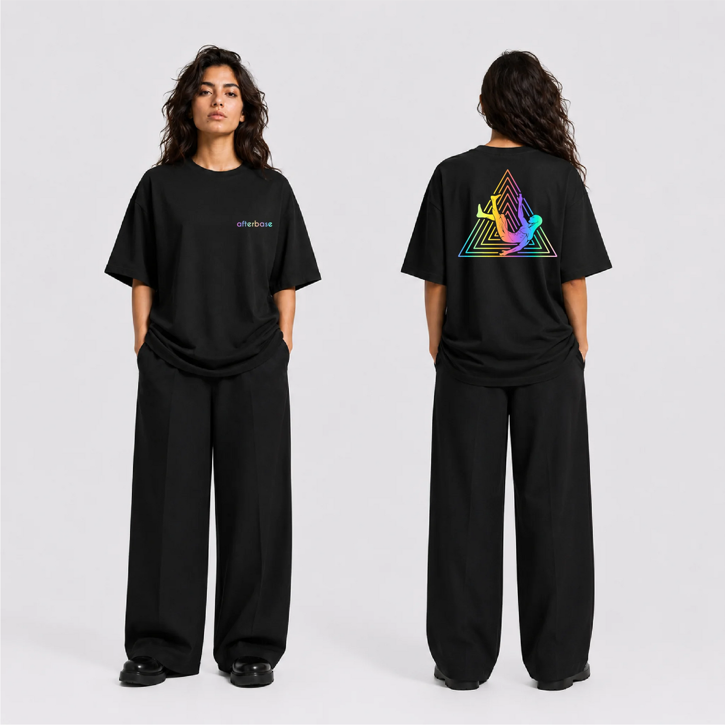 Afterbase Logo Reflektörlü Oversize Unisex Tişört
