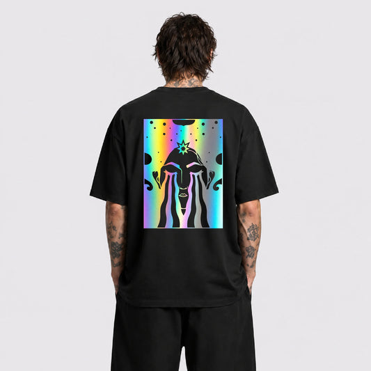 Acid Cry Reflektörlü Oversize Unisex Tişört