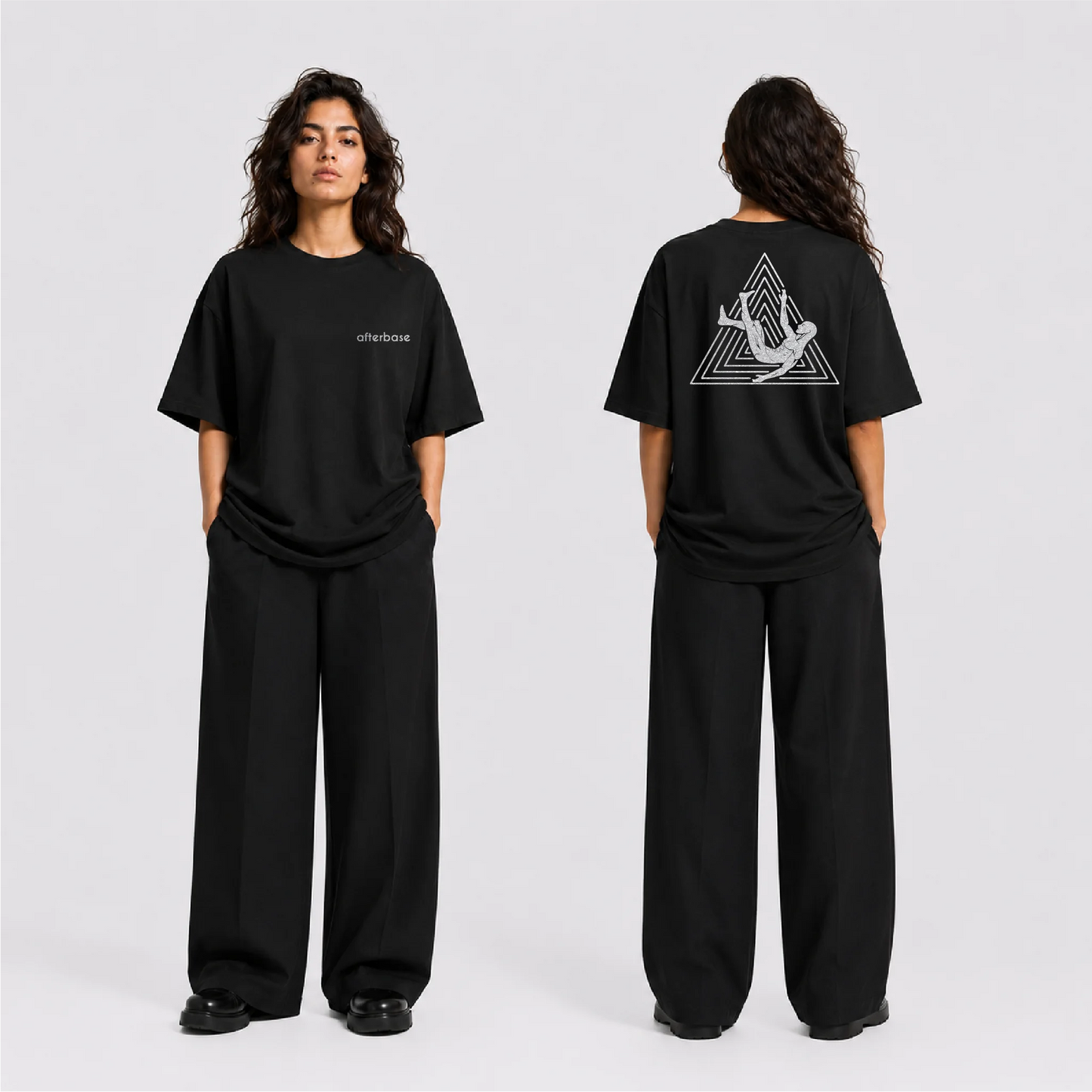 Afterbase Logo Reflektörlü Oversize Unisex Tişört