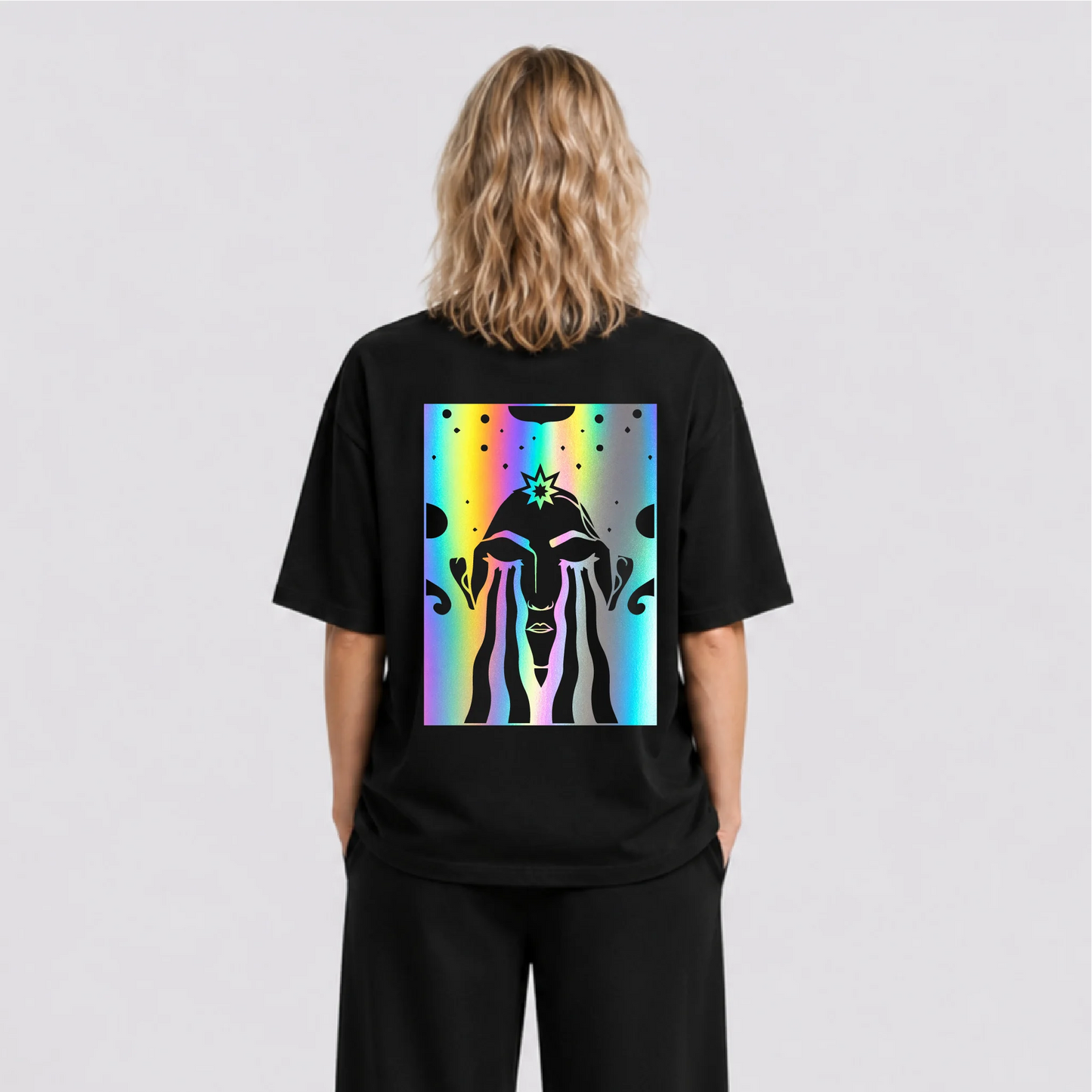 Acid Cry Reflektörlü Oversize Unisex Tişört