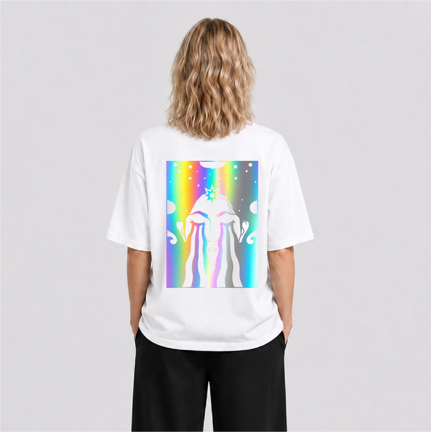 Acid Cry Reflektörlü Oversize Unisex Tişört