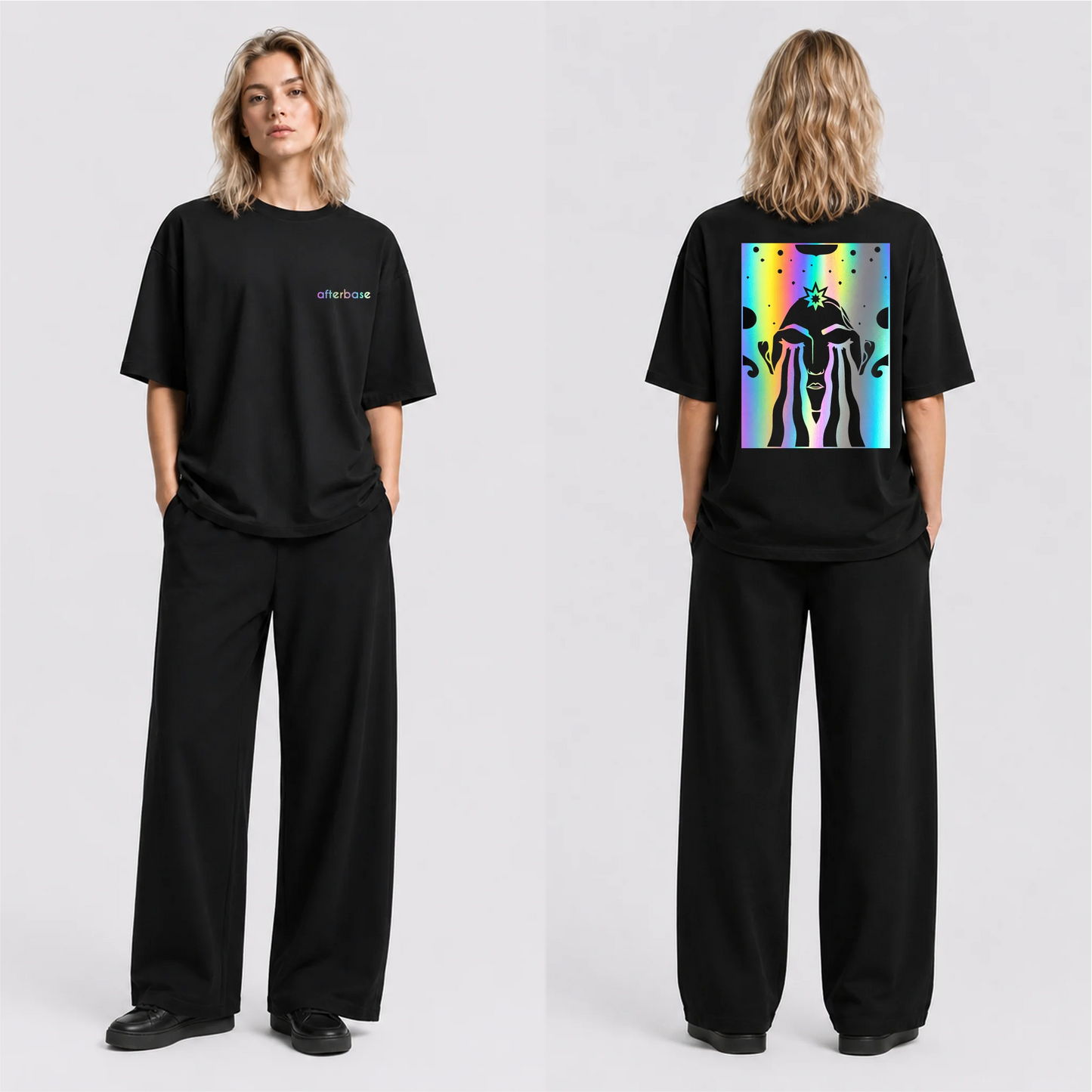 Acid Cry Reflektörlü Oversize Unisex Tişört