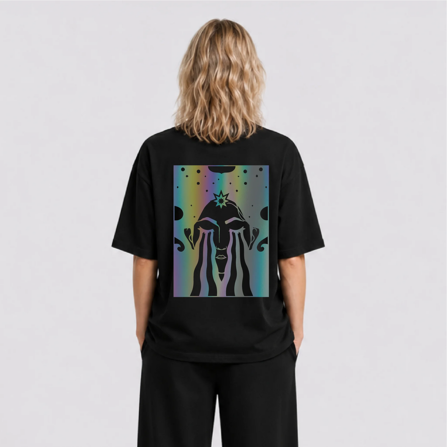Acid Cry Reflektörlü Oversize Unisex Tişört