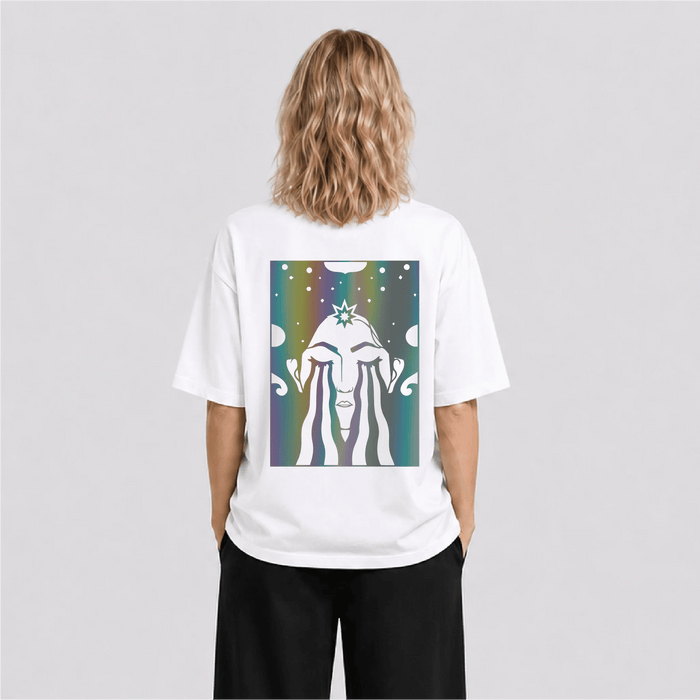 Acid Cry Reflektörlü Oversize Unisex Tişört - Afterbase