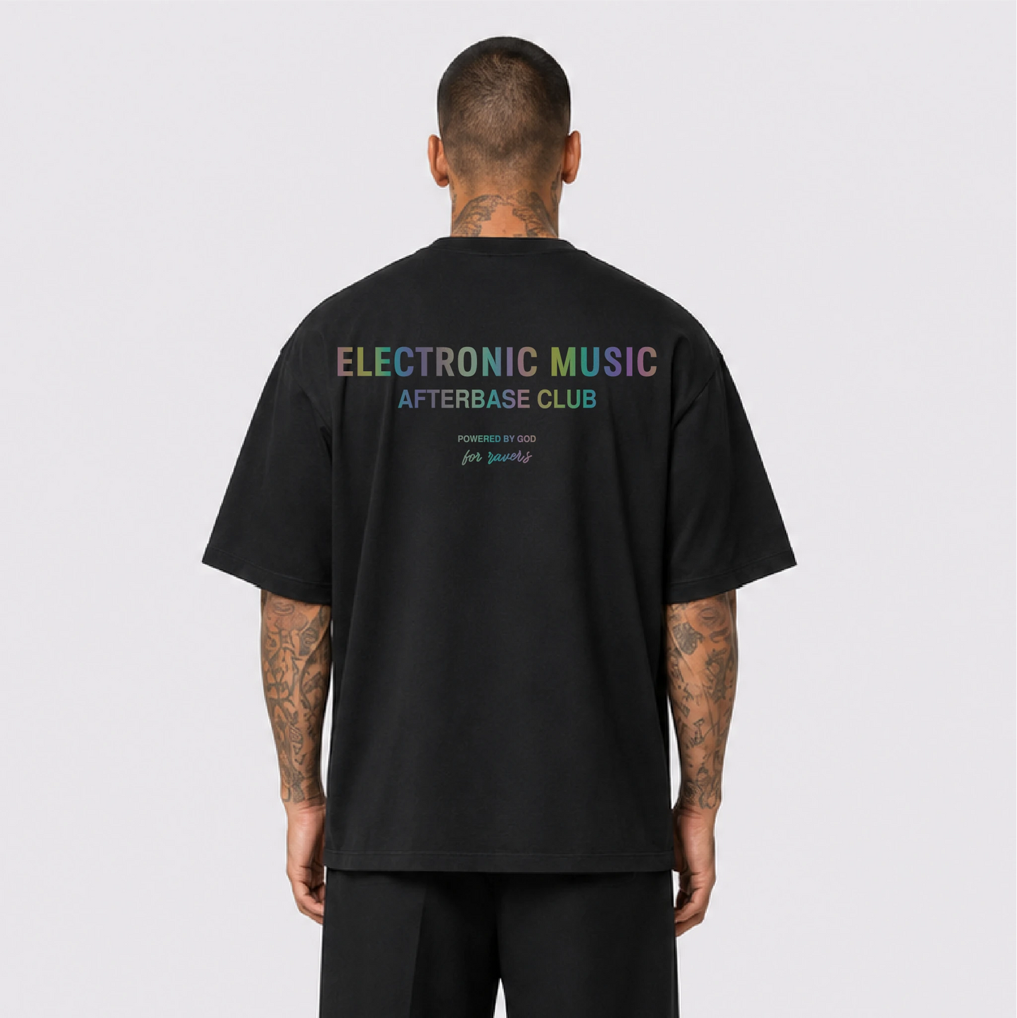 Electronic Music Reflektörlü Oversize Unisex Tişört