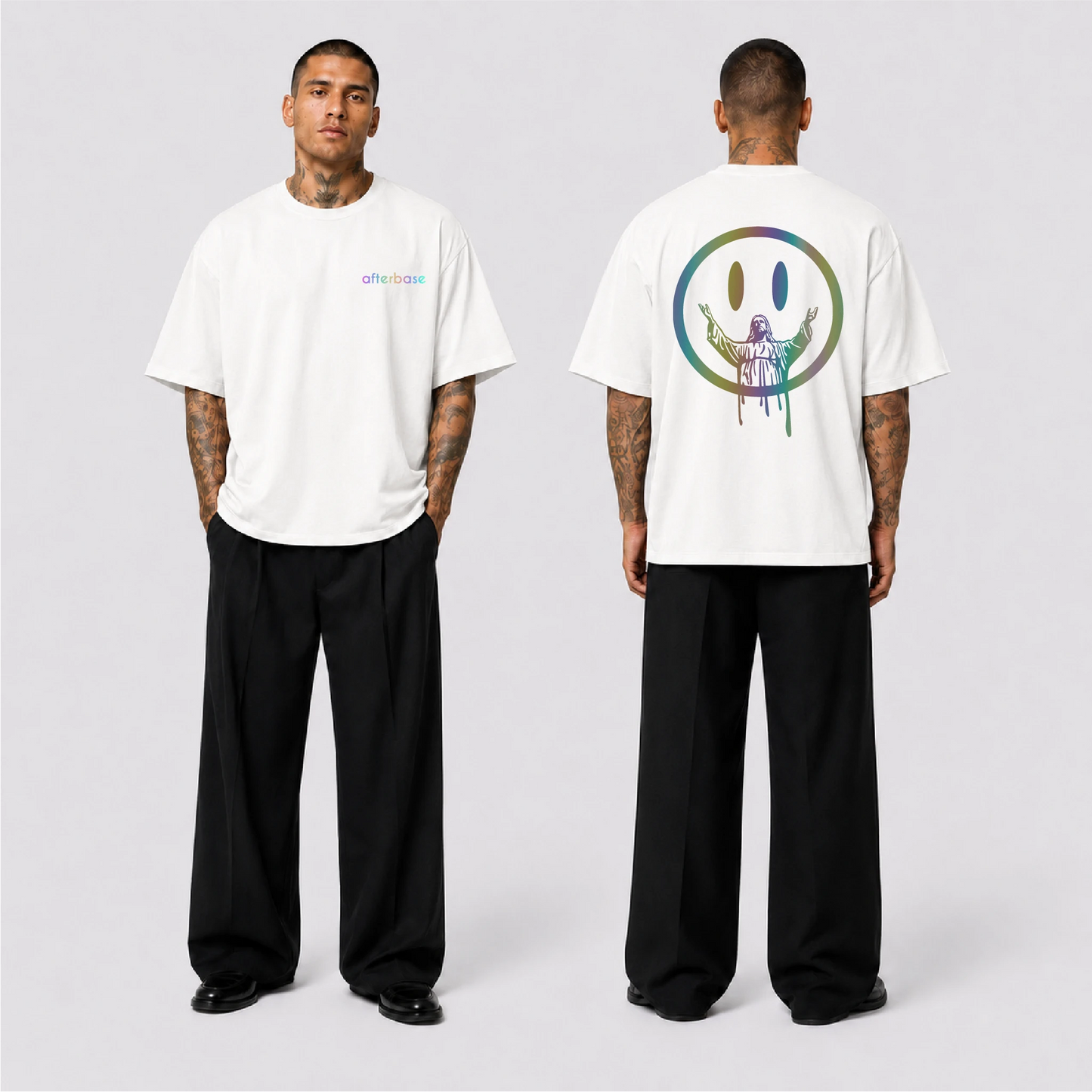 Jesus Smile Reflektörlü Oversize Unisex Tişört
