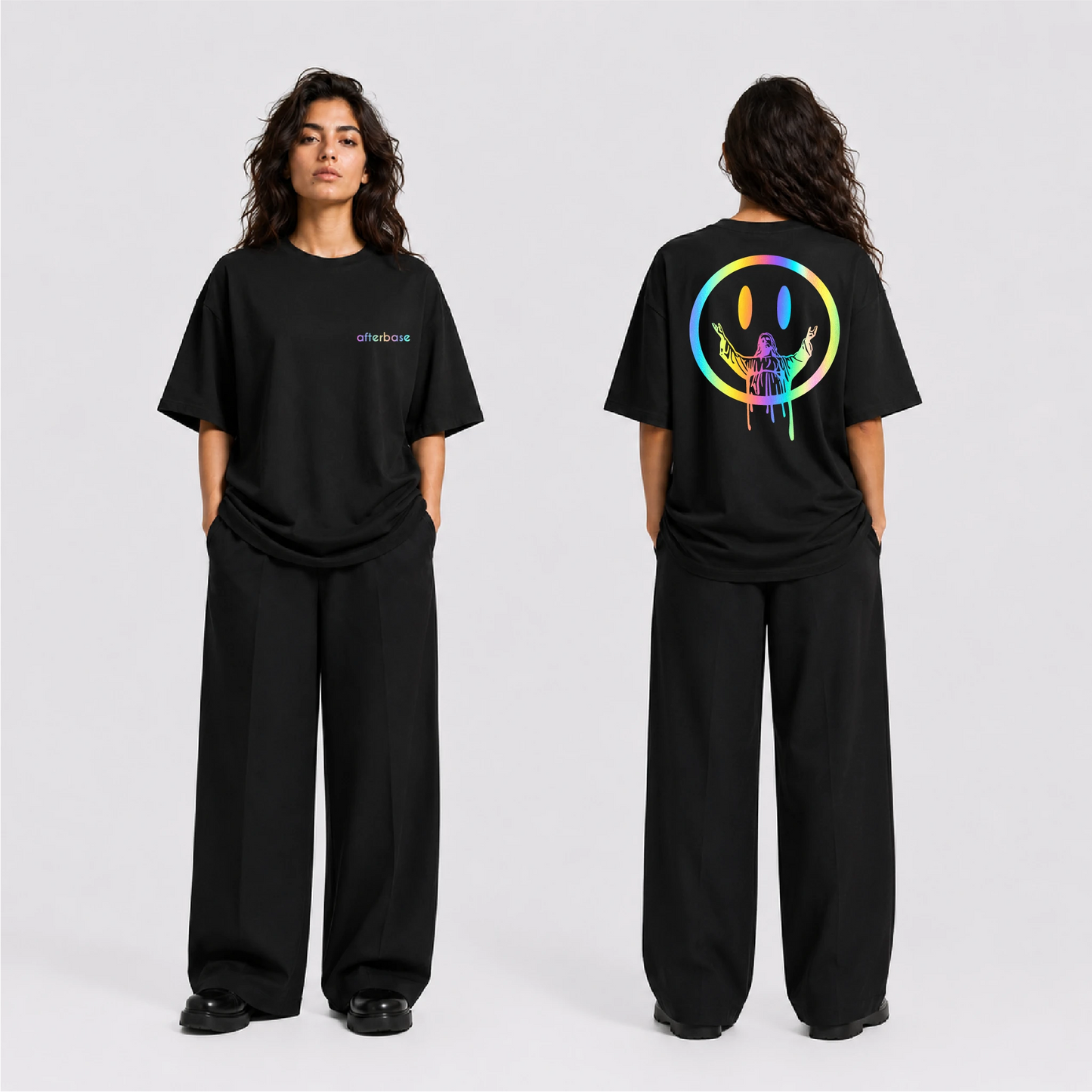 Jesus Smile Reflektörlü Oversize Unisex Tişört