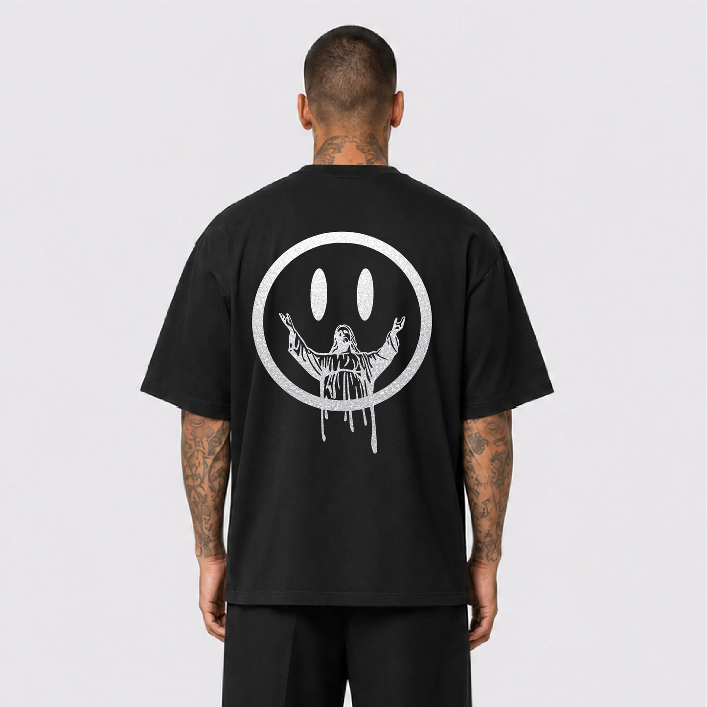 Jesus Smile Reflektörlü Oversize Unisex Tişört