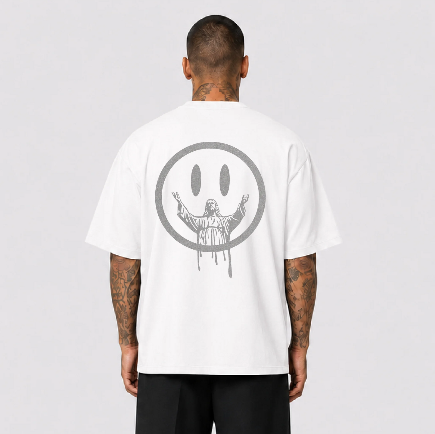 Jesus Smile Reflektörlü Oversize Unisex Tişört