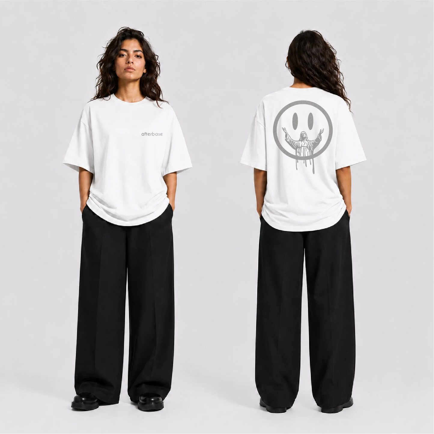 Jesus Smile Reflektörlü Oversize Unisex Tişört