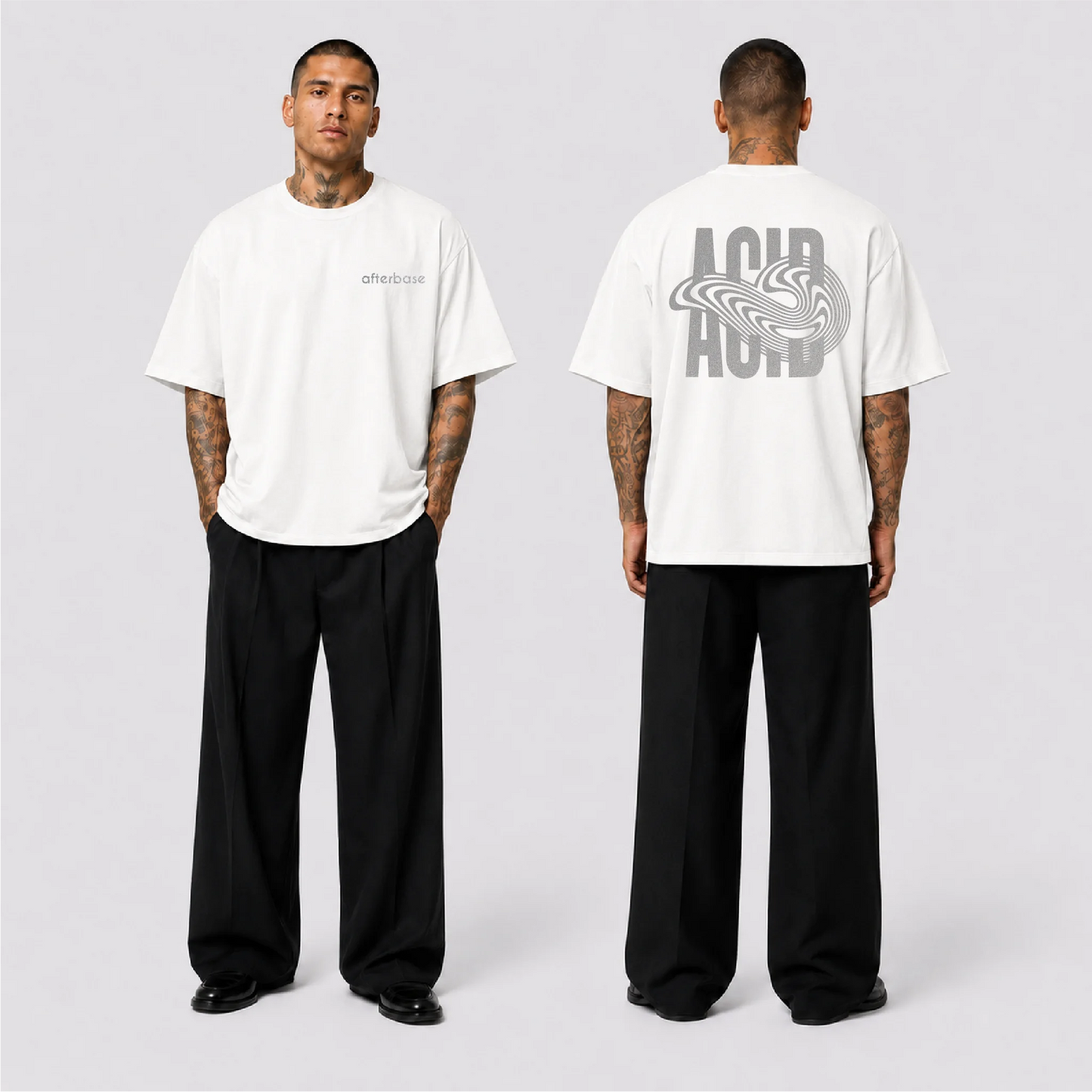 Acid Reflektörlü Oversize Unisex Tişört