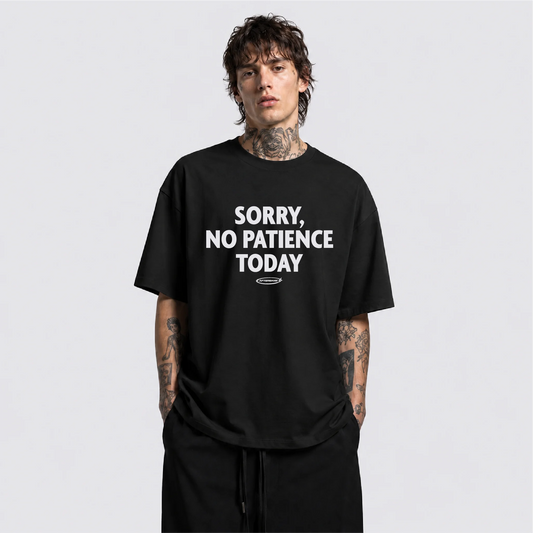 Afterbase No Patience Today siyah oversize tişört - erkek model
