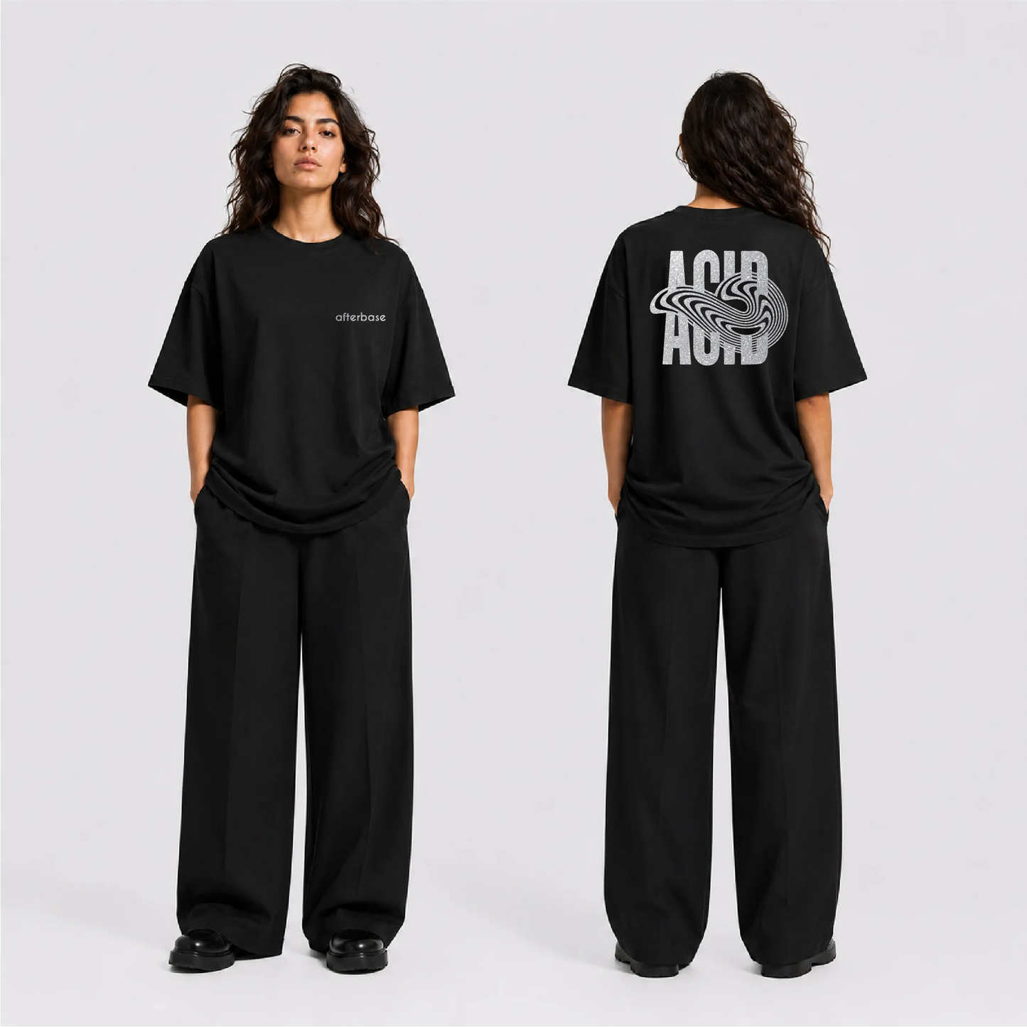 Acid Reflektörlü Oversize Unisex Tişört
