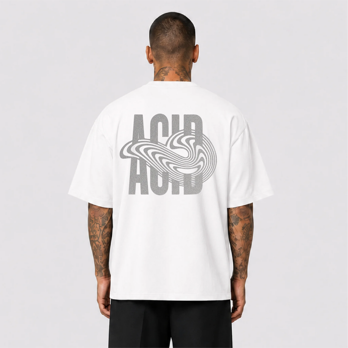 Acid Reflektörlü Oversize Unisex Tişört