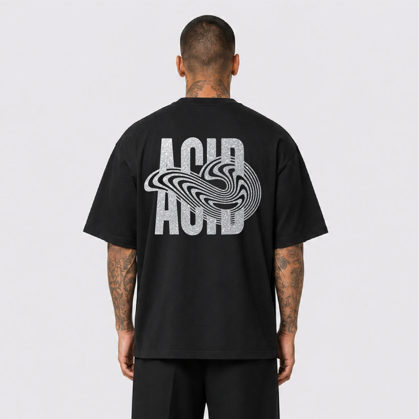 Acid Reflektörlü Oversize Unisex Tişört