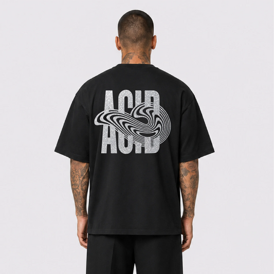 Acid Reflektörlü Oversize Unisex Tişört