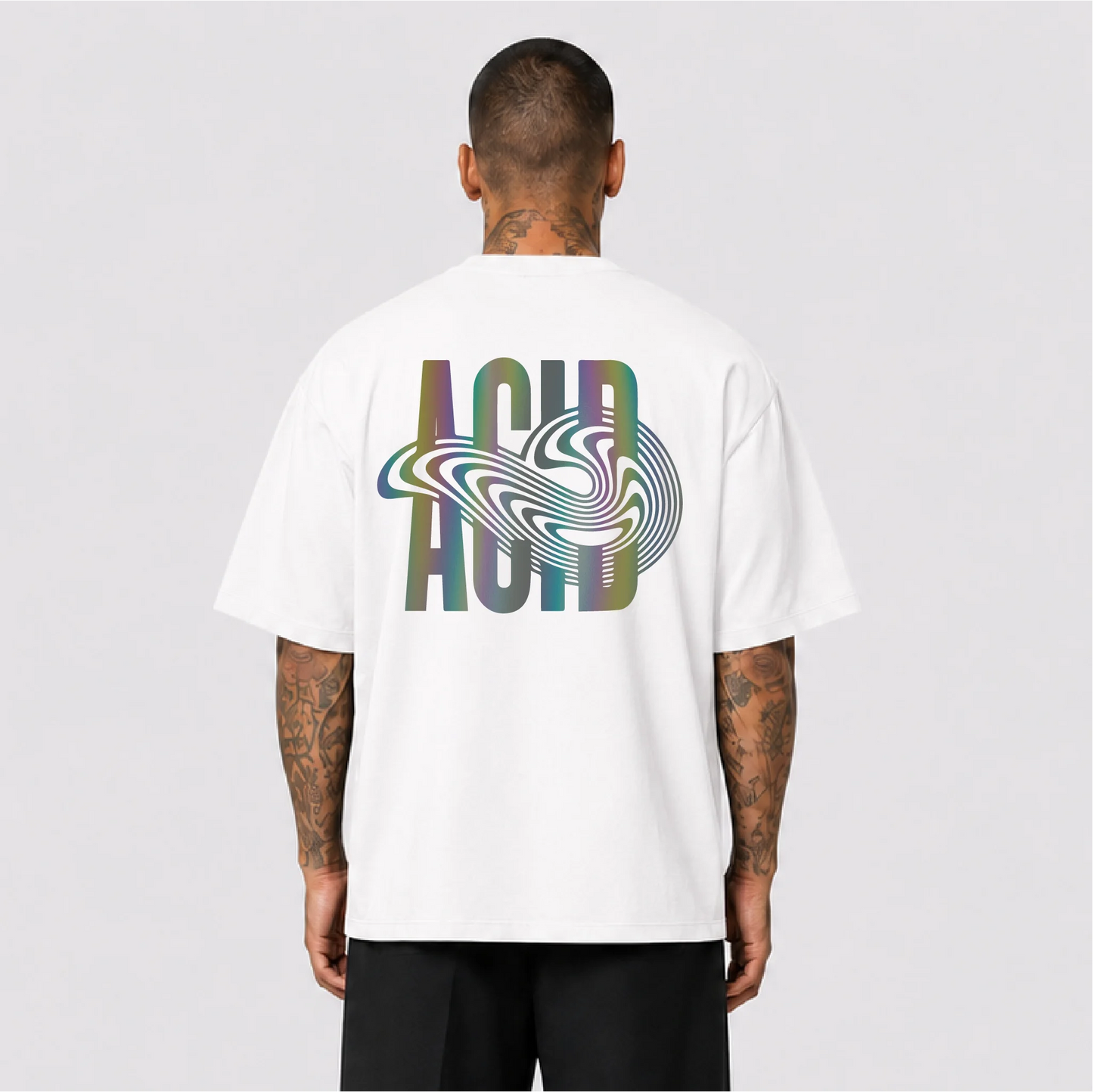 Acid Reflektörlü Oversize Unisex Tişört